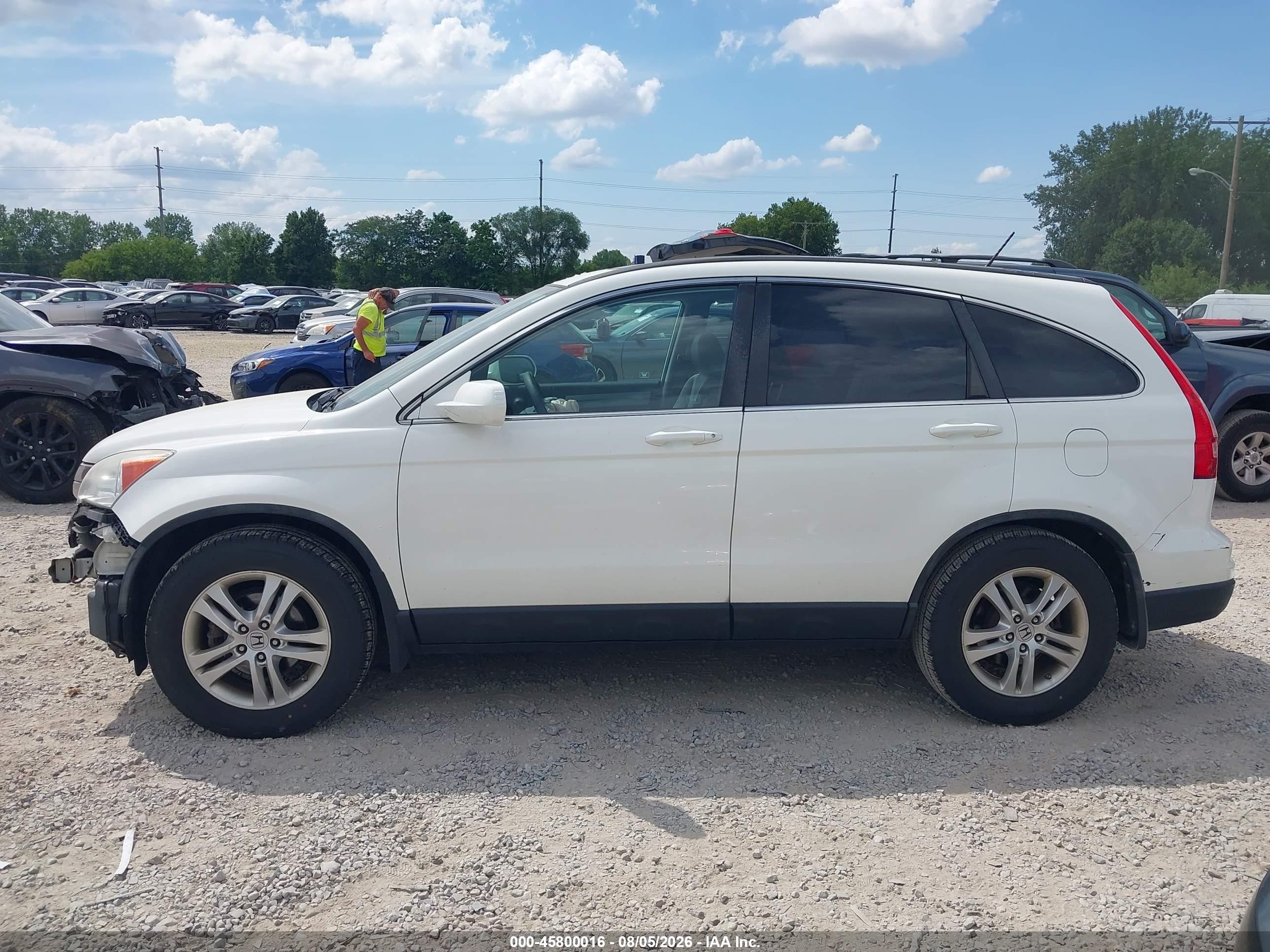 2010 Honda Cr-v Ex-l White vin: 5J6RE4H77AL068968