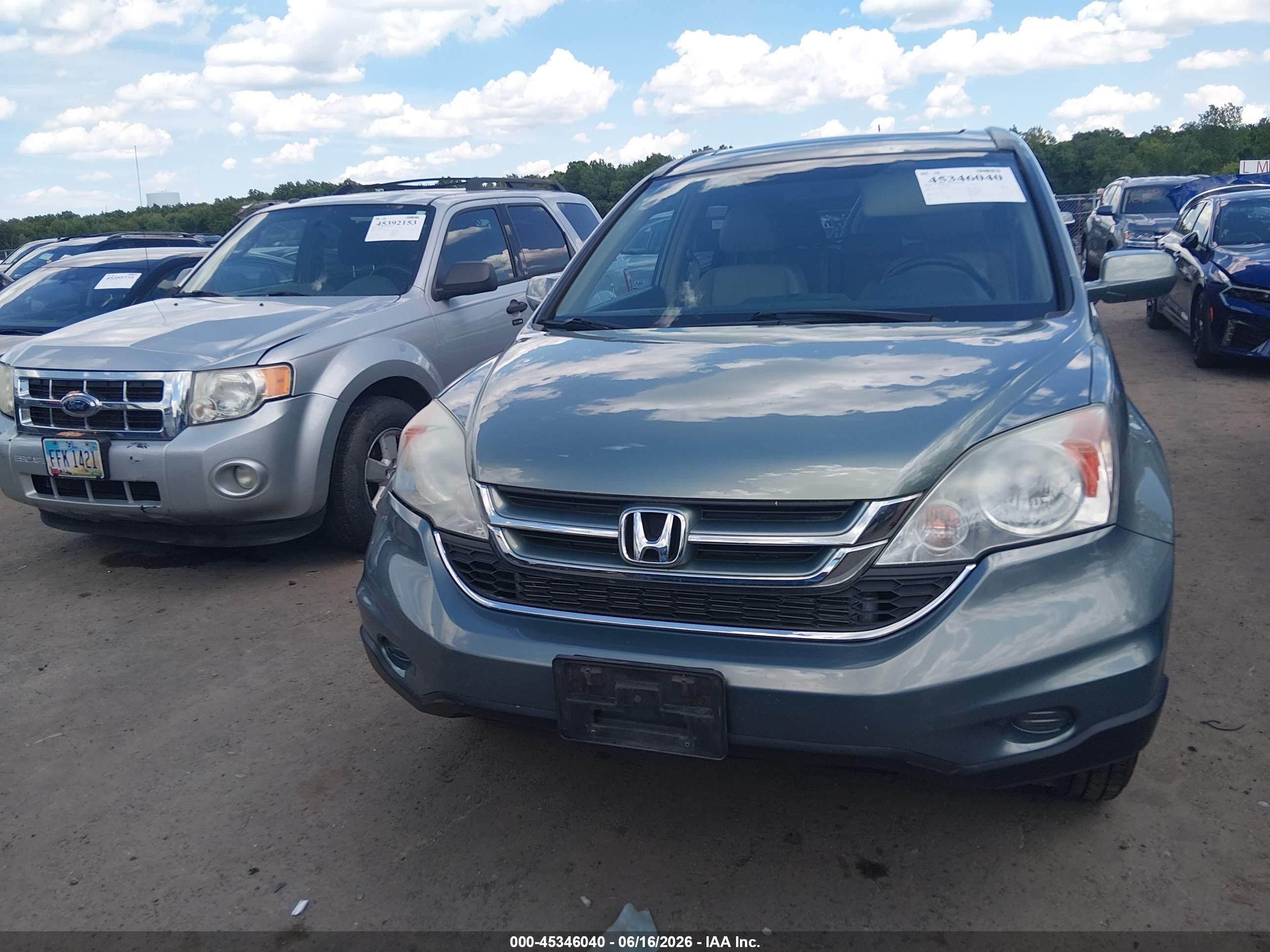 2010 Honda Cr-v Ex-l Green vin: 5J6RE4H77AL086547