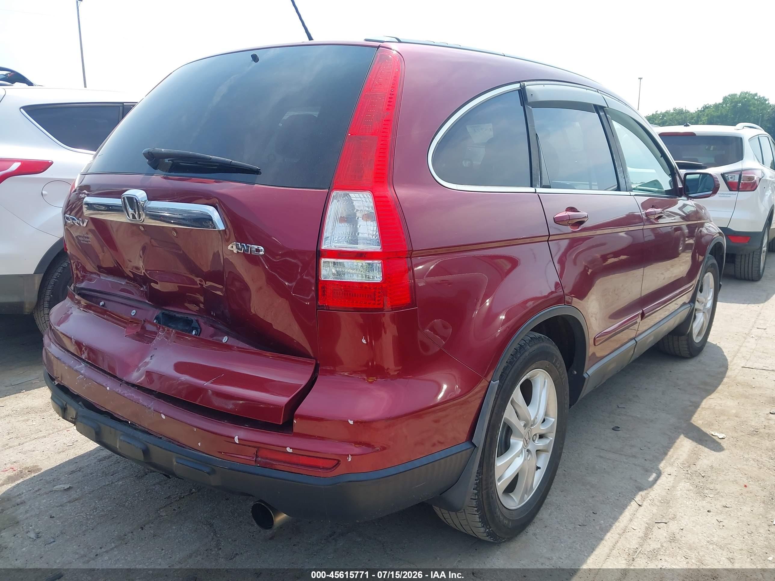 2010 Honda Cr-v Ex-l Красный vin: 5J6RE4H77AL094342