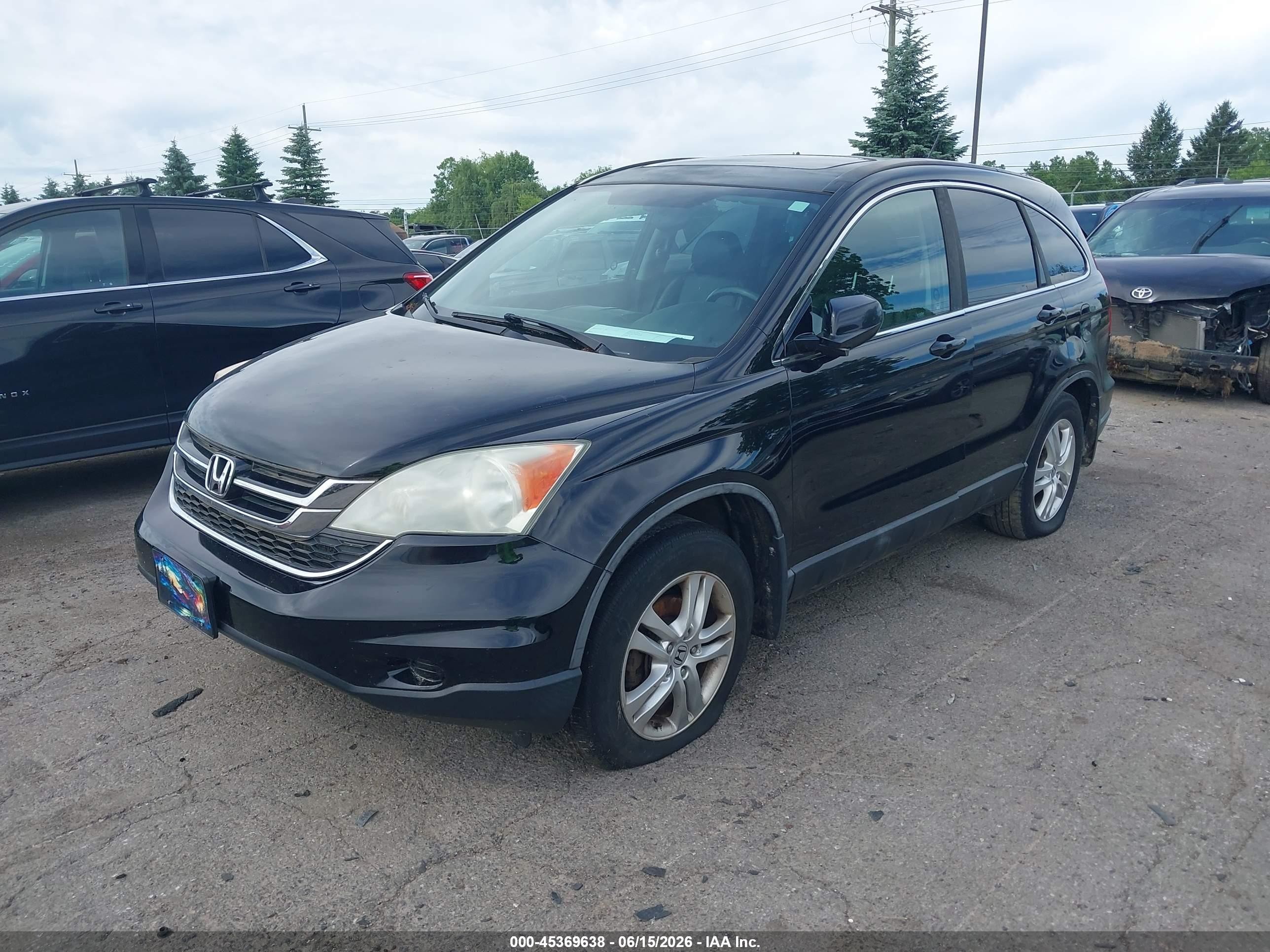 2010 Honda Cr-v Ex-l Black vin: 5J6RE4H77AL810673