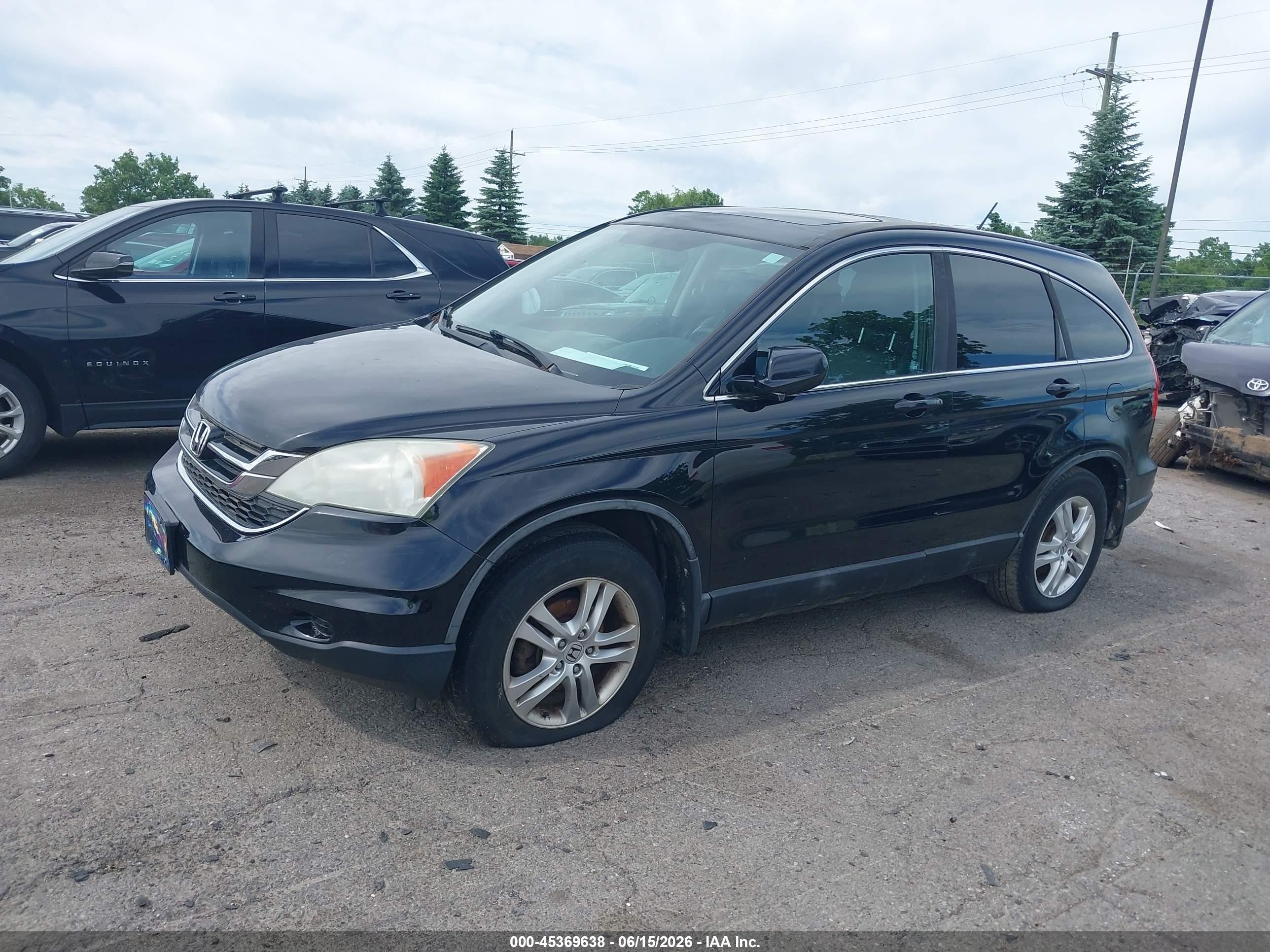 2010 Honda Cr-v Ex-l Black vin: 5J6RE4H77AL810673
