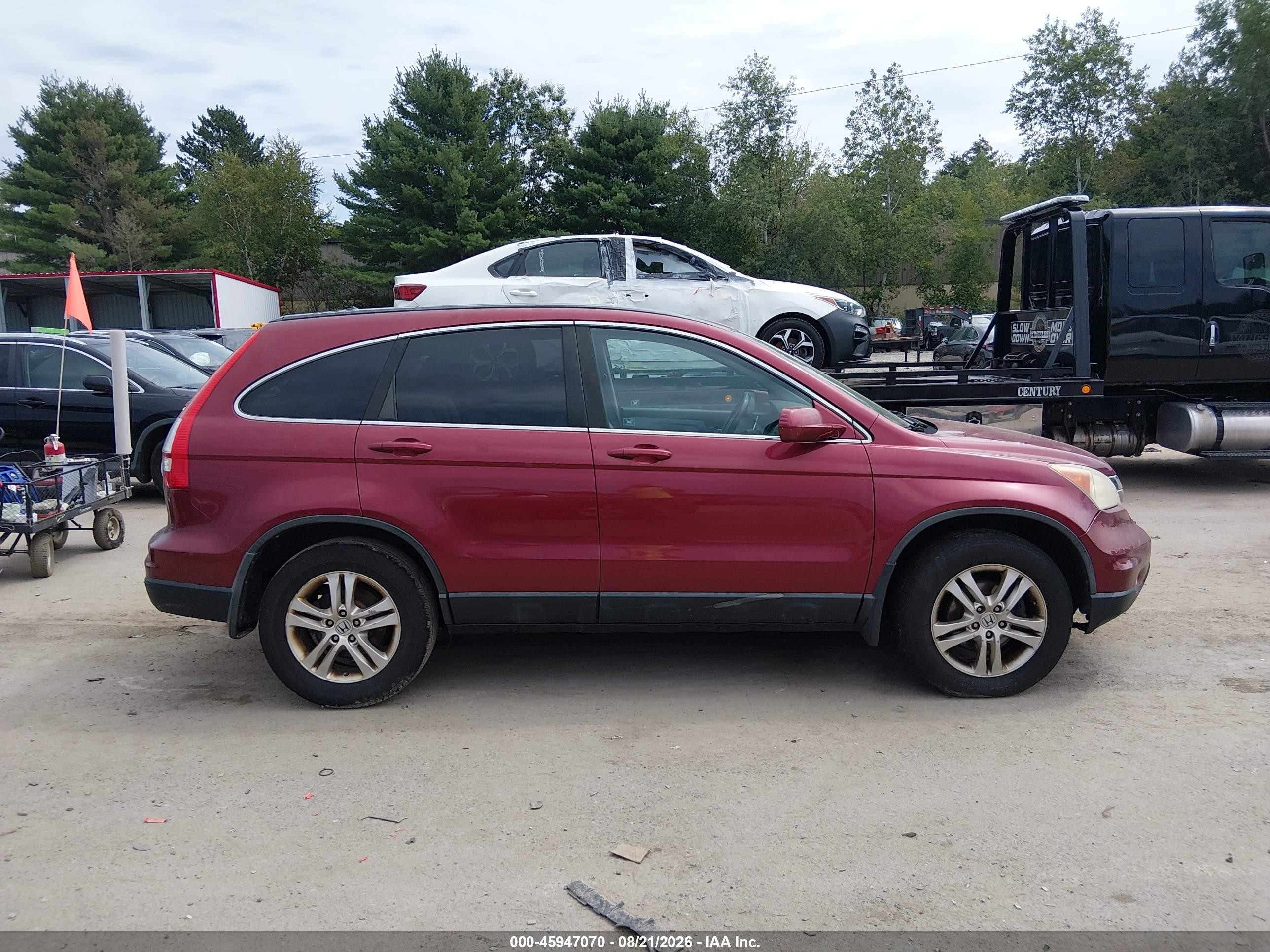 2011 Honda Cr-v Ex-l Red vin: 5J6RE4H77BL022302
