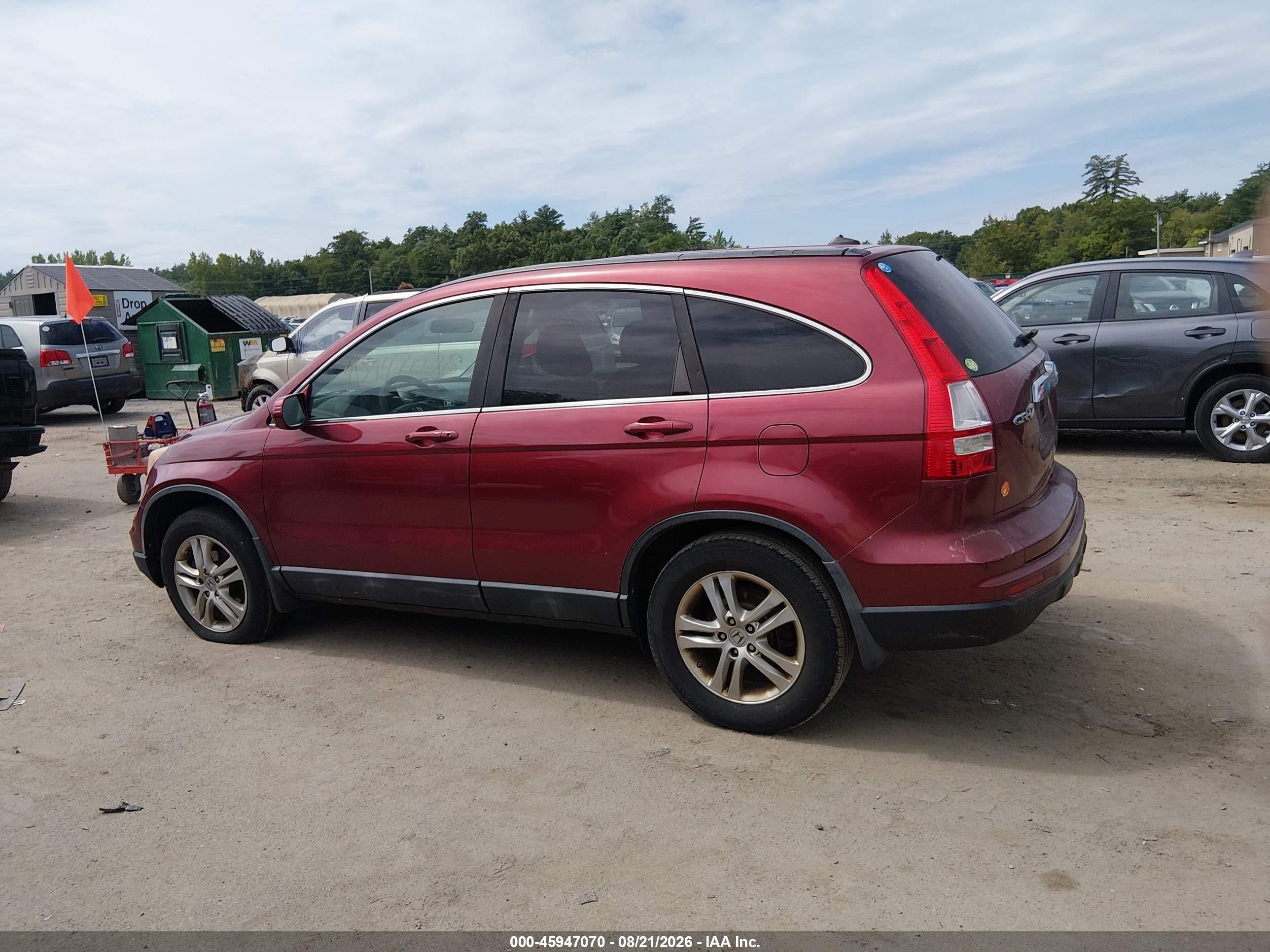 2011 Honda Cr-v Ex-l Red vin: 5J6RE4H77BL022302