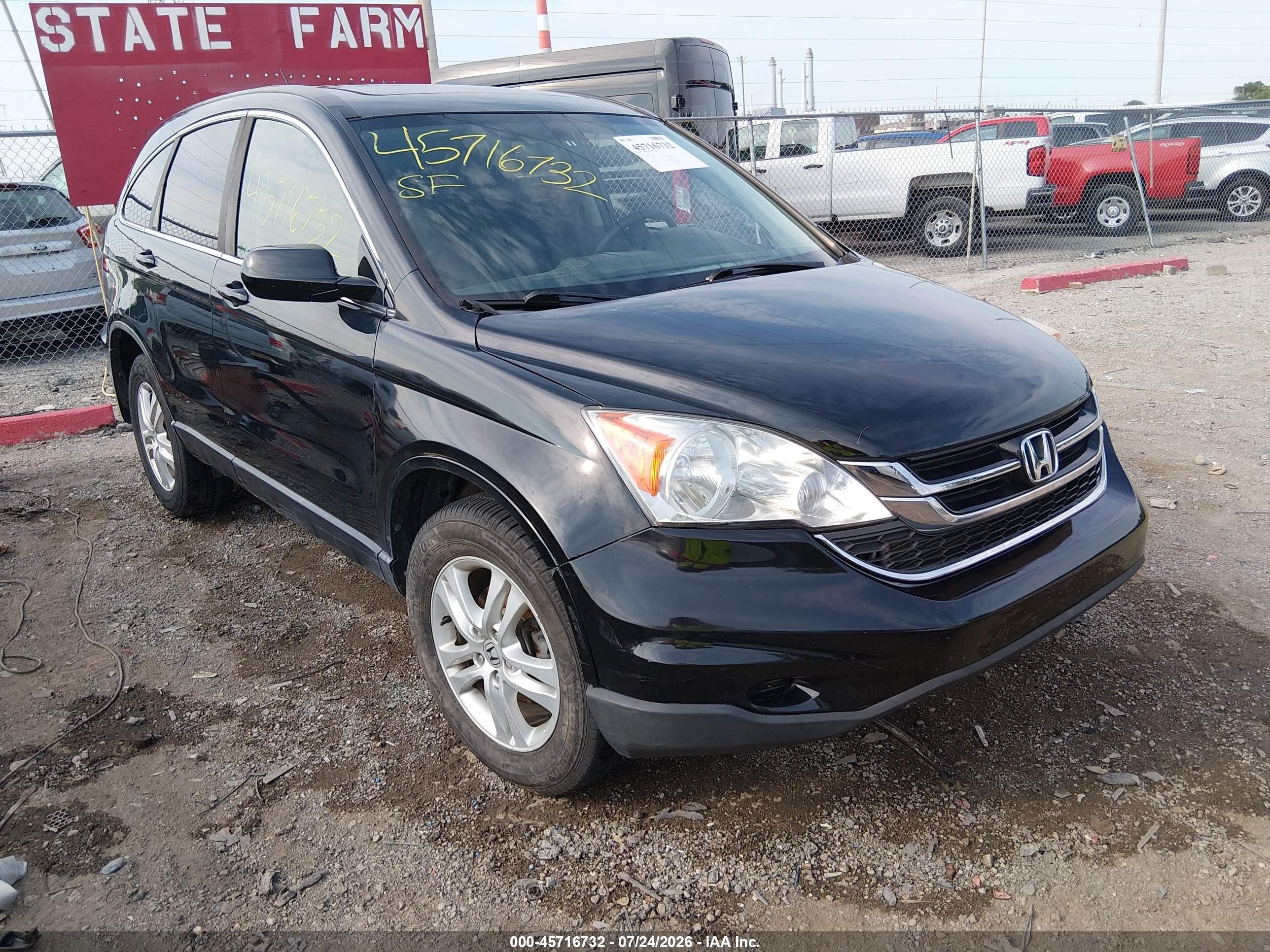 2011 Honda Cr-v Ex-l Black vin: 5J6RE4H77BL035003