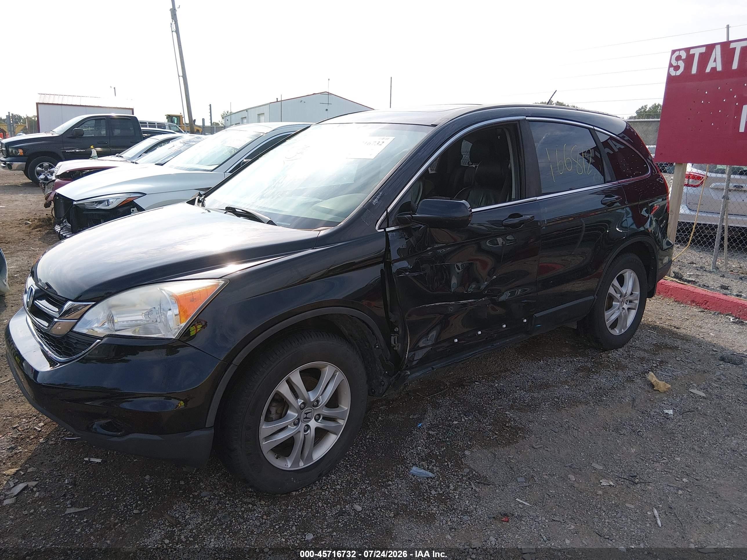 2011 Honda Cr-v Ex-l Черный vin: 5J6RE4H77BL035003