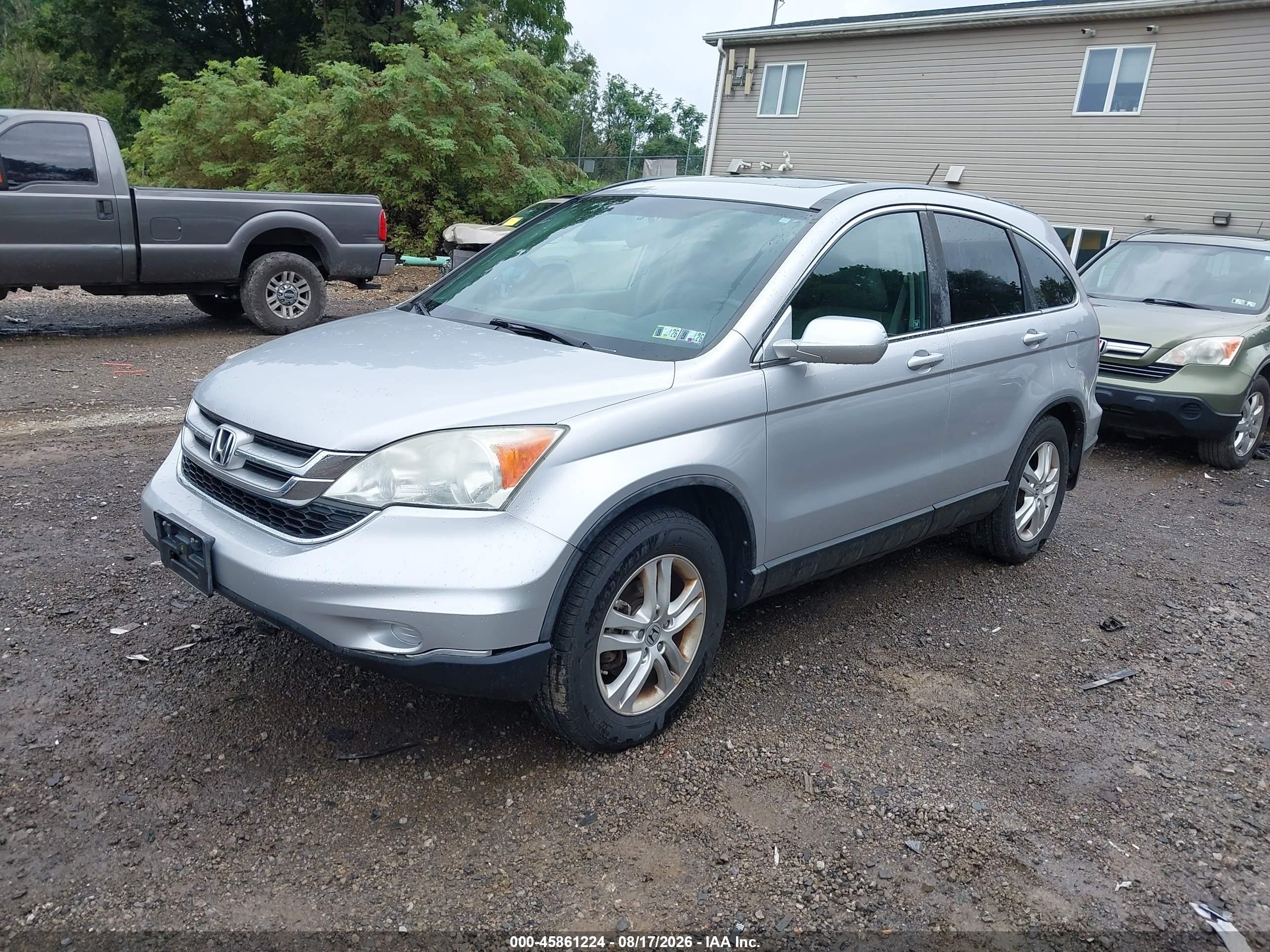 2011 Honda Cr-v Ex-l Silver vin: 5J6RE4H77BL100495
