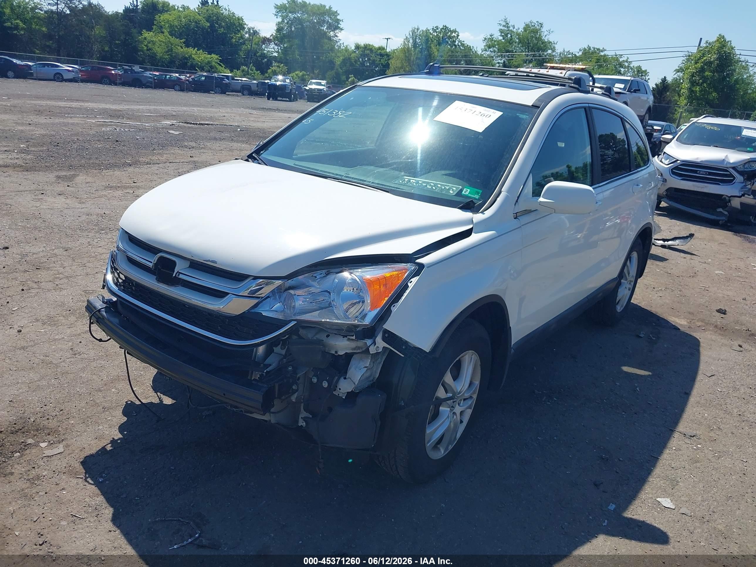 2011 Honda Cr-v Ex-l White vin: 5J6RE4H77BL111545