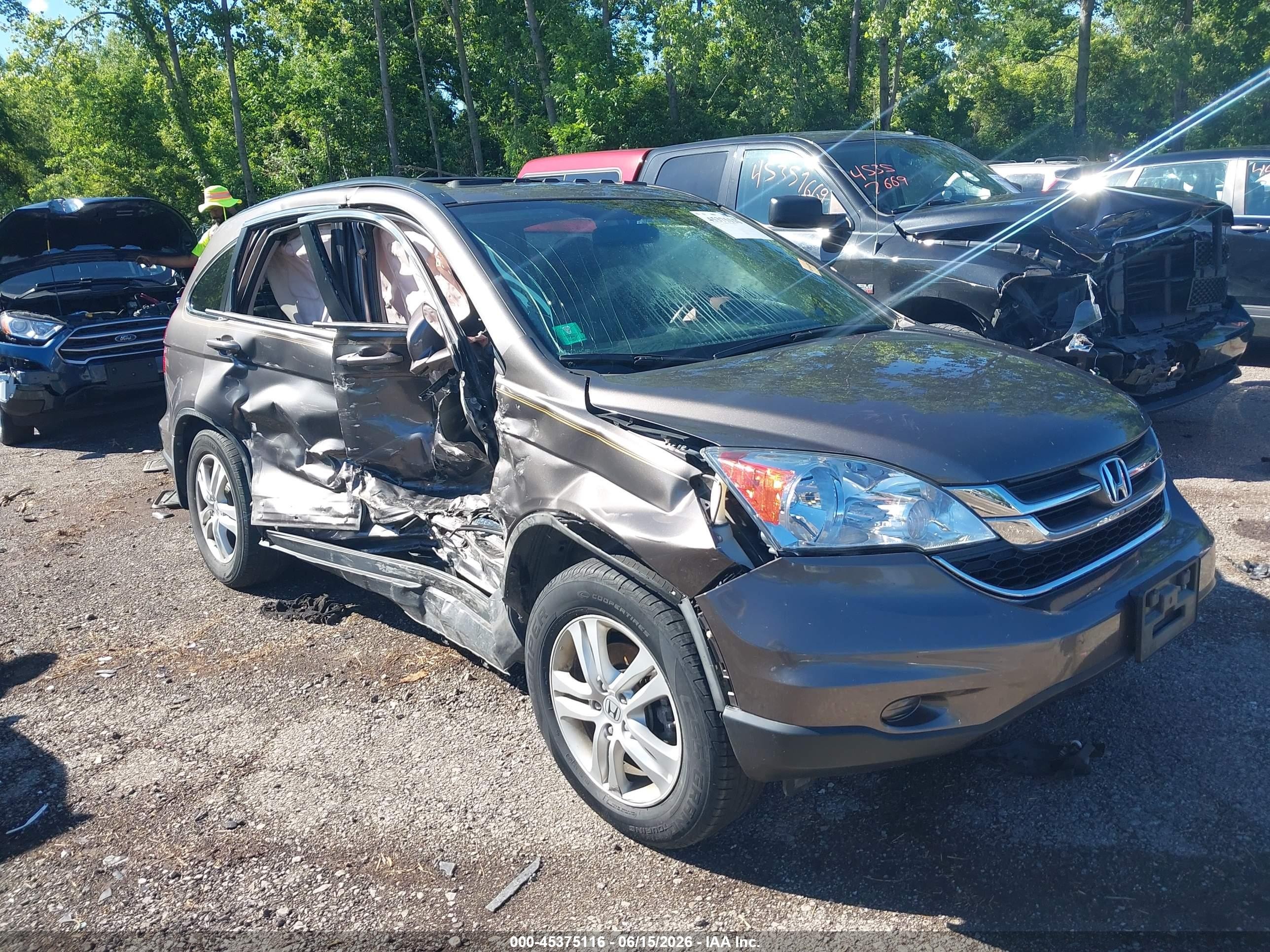 2010 Honda Cr-v Ex-l Gray vin: 5J6RE4H78AL001506