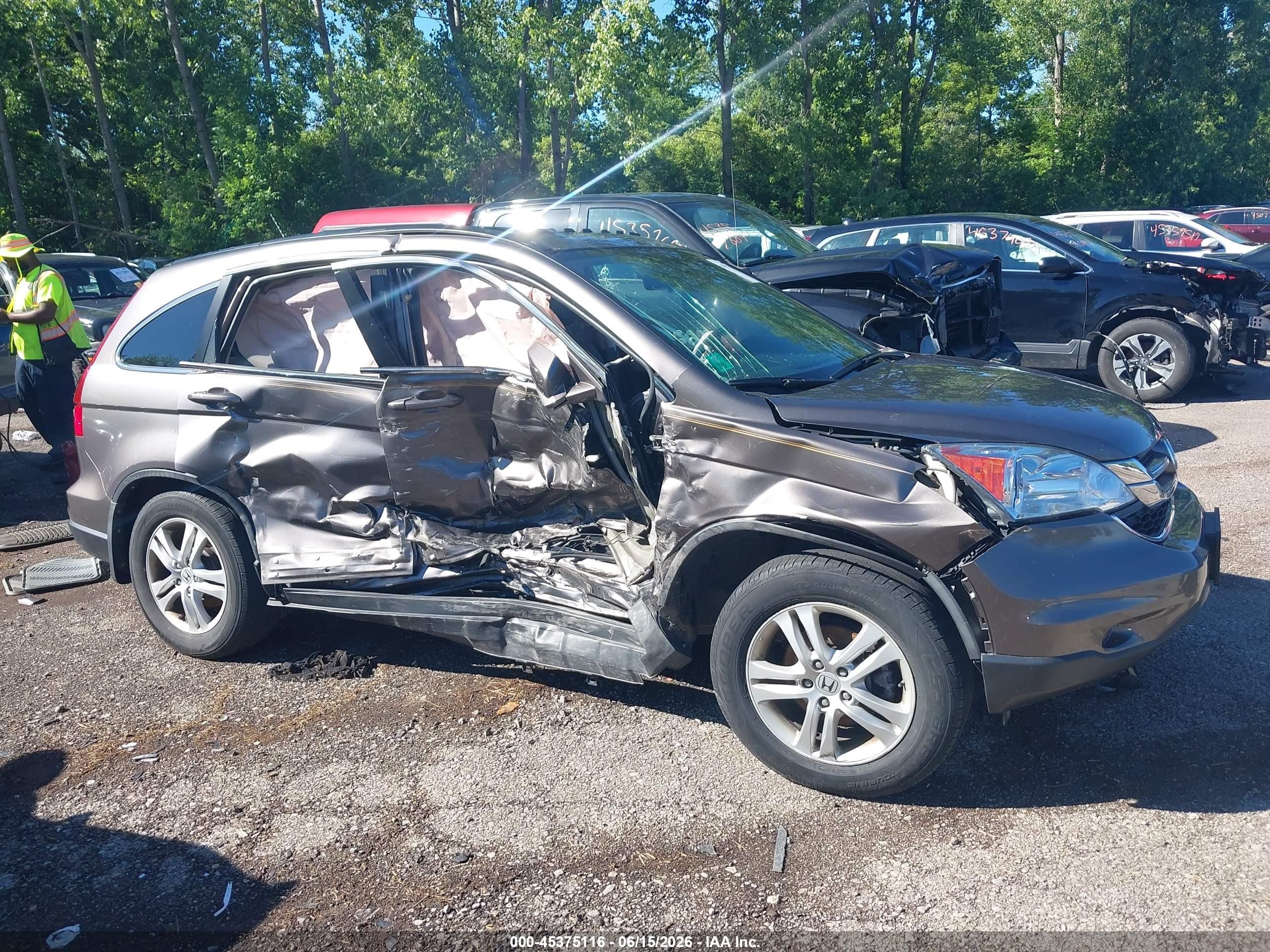 2010 Honda Cr-v Ex-l Gray vin: 5J6RE4H78AL001506