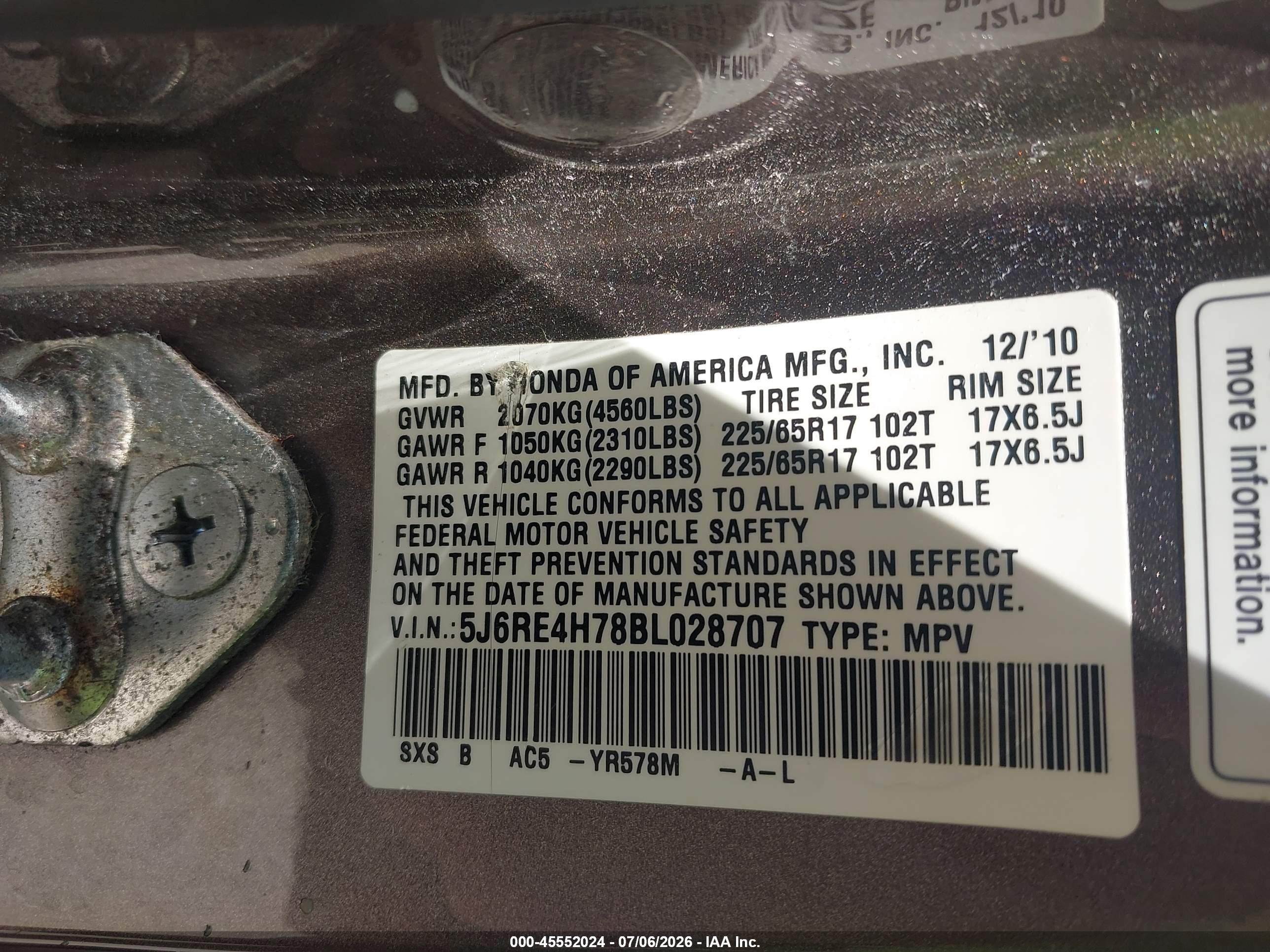 2011 Honda Cr-v Ex-l Silver vin: 5J6RE4H78BL028707