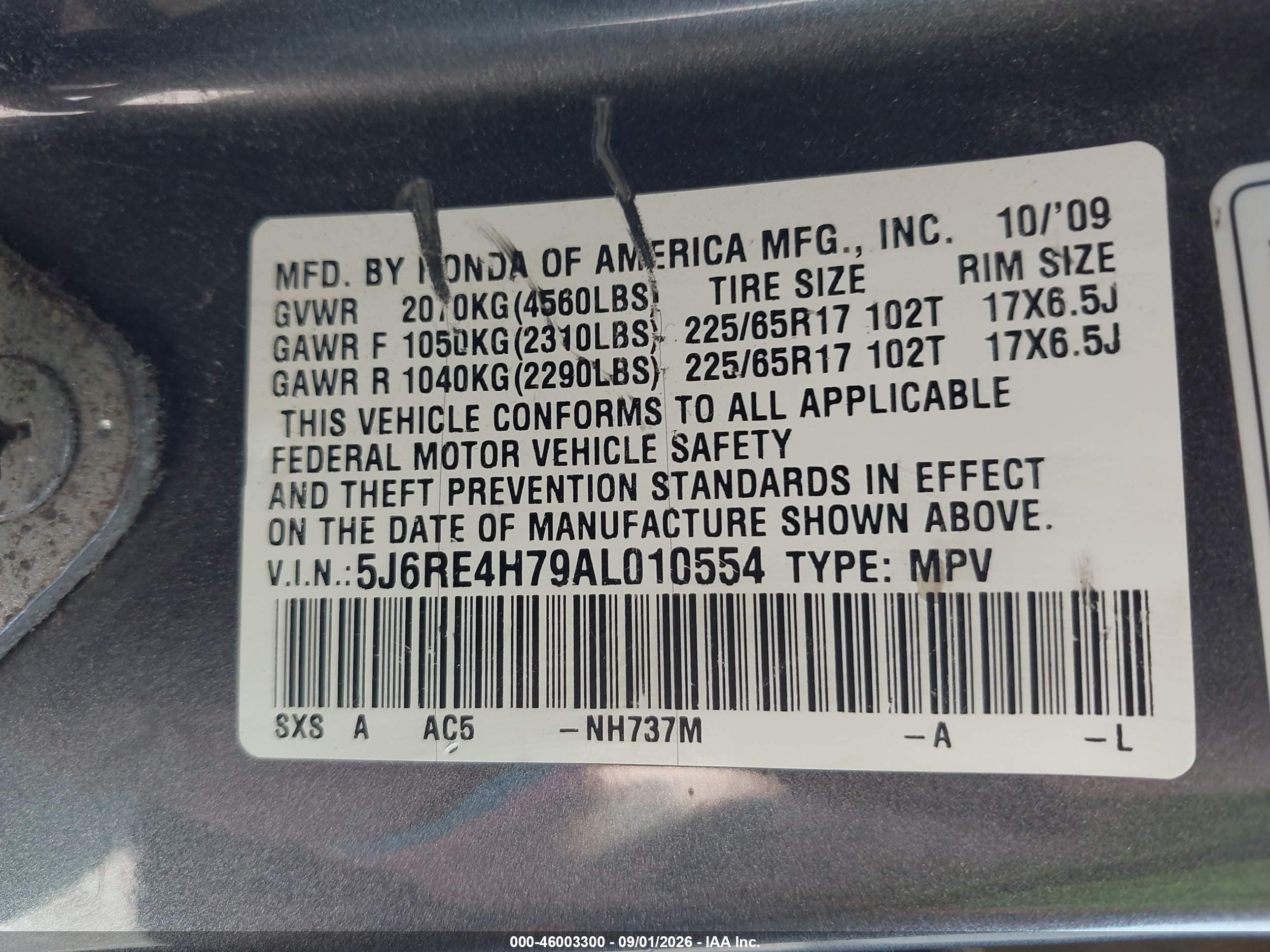 2010 Honda Cr-v Ex-l Gray vin: 5J6RE4H79AL010554