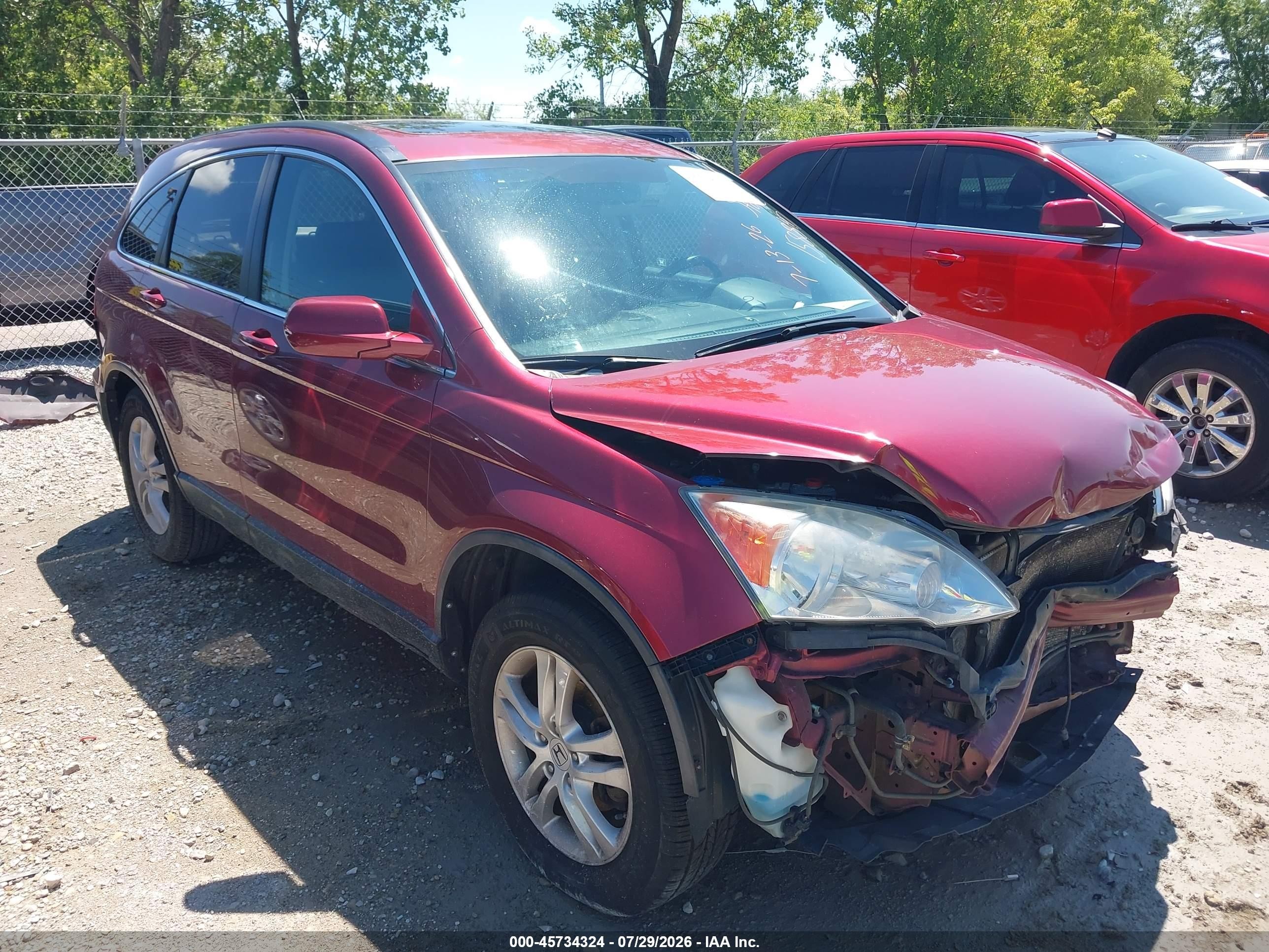 2010 Honda Cr-v Ex-l Red vin: 5J6RE4H79AL047894