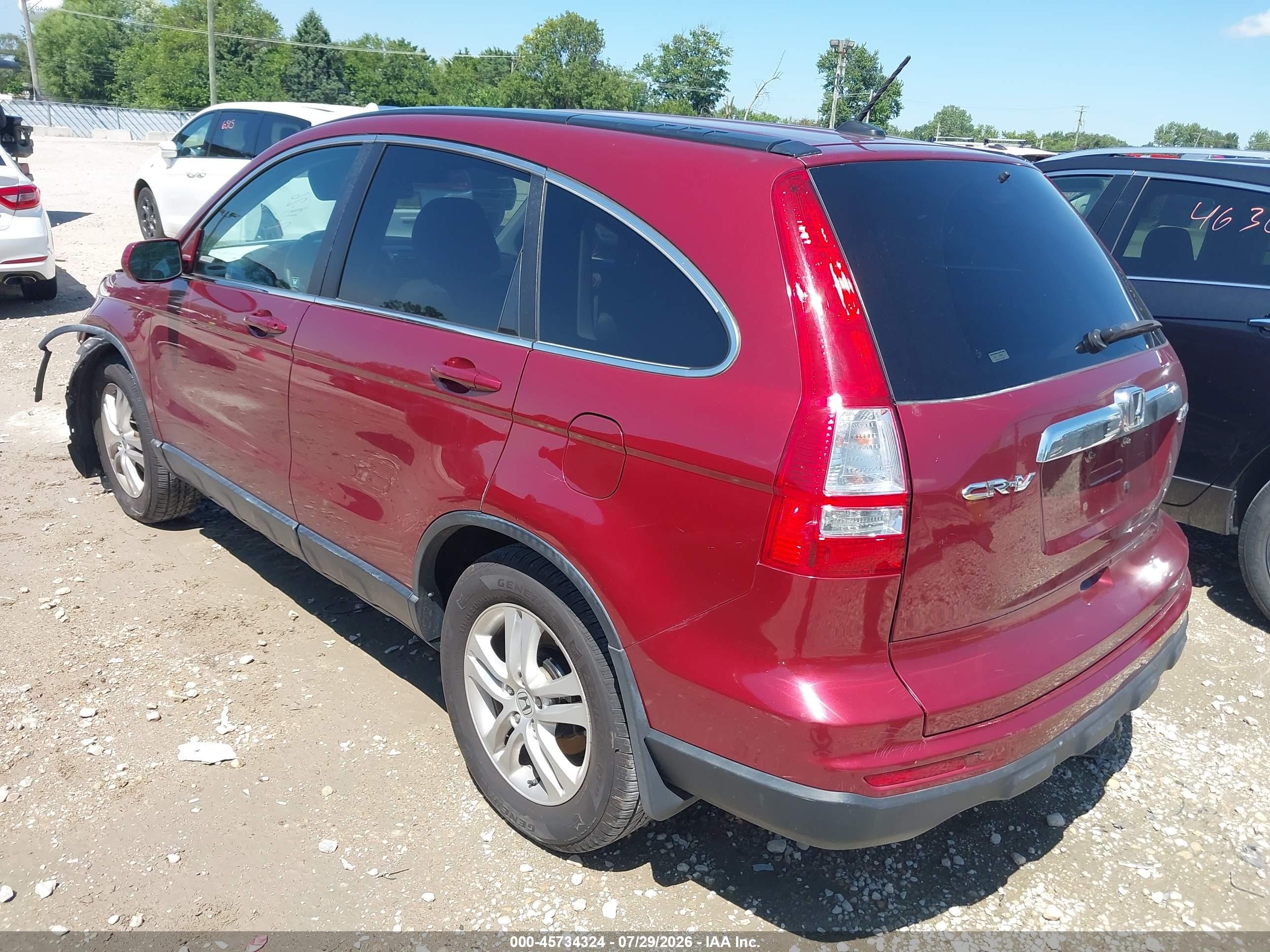 2010 Honda Cr-v Ex-l Red vin: 5J6RE4H79AL047894