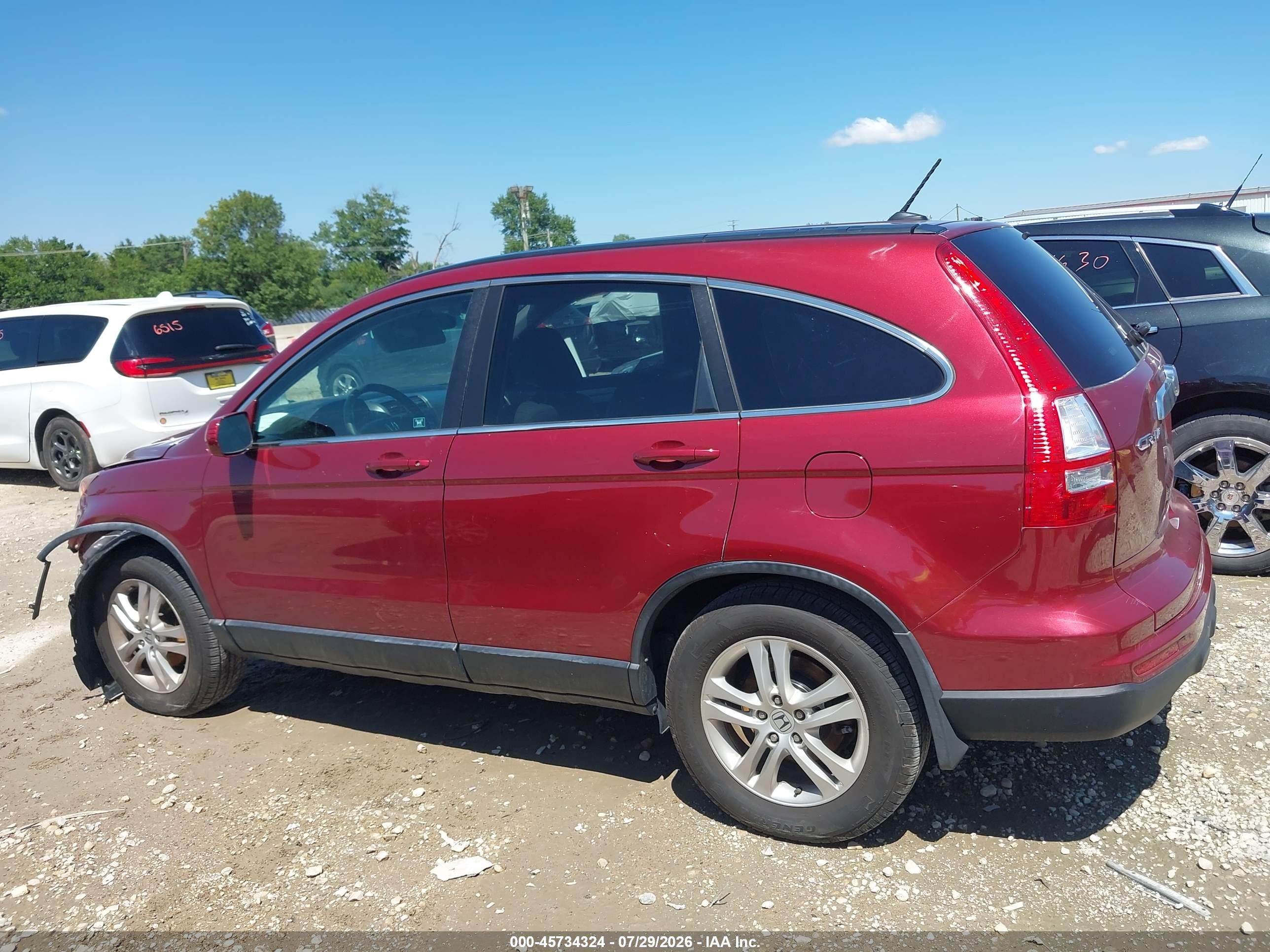 2010 Honda Cr-v Ex-l Red vin: 5J6RE4H79AL047894