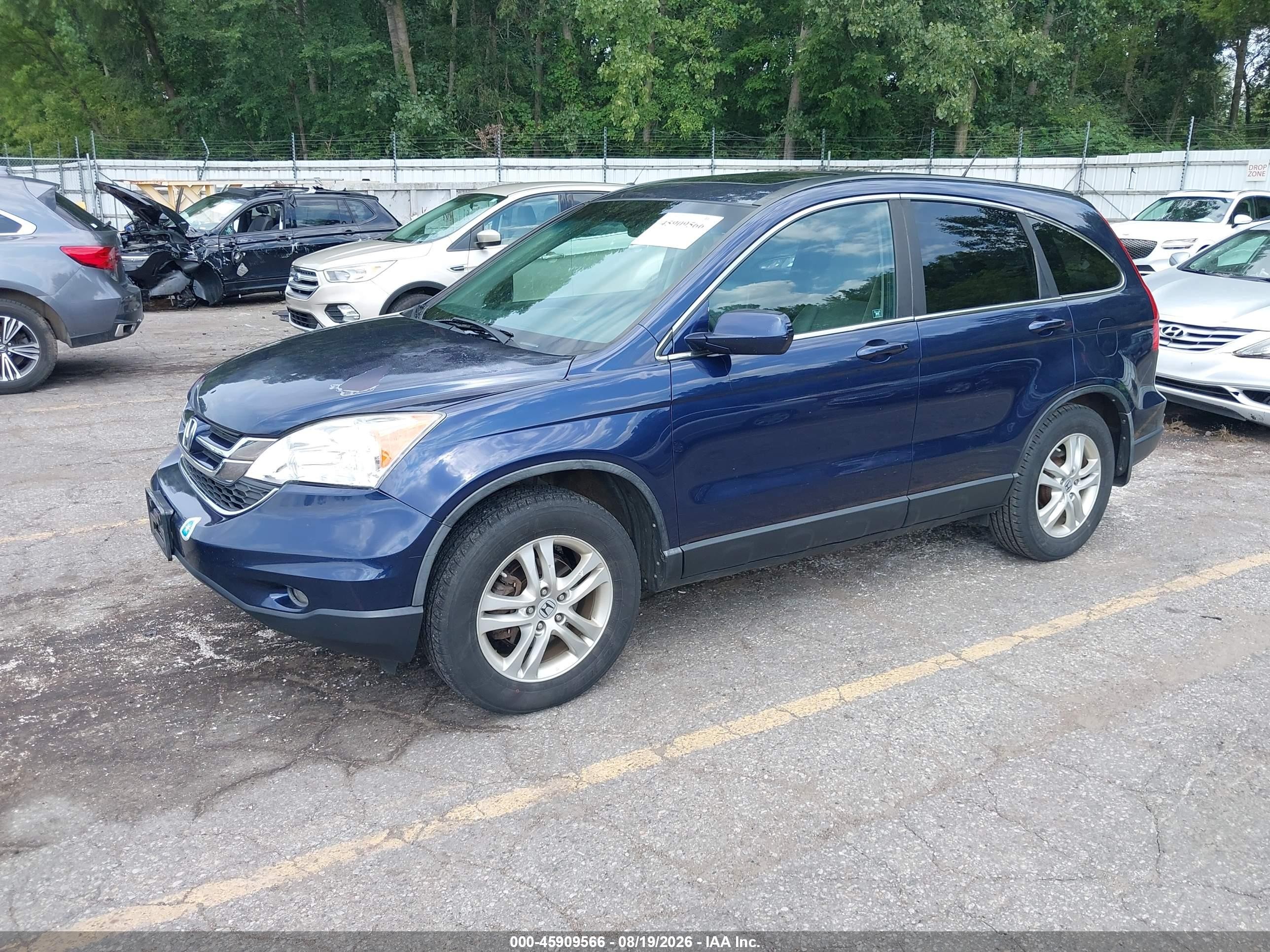 2010 Honda Cr-v Ex-l Navy vin: 5J6RE4H79AL096819