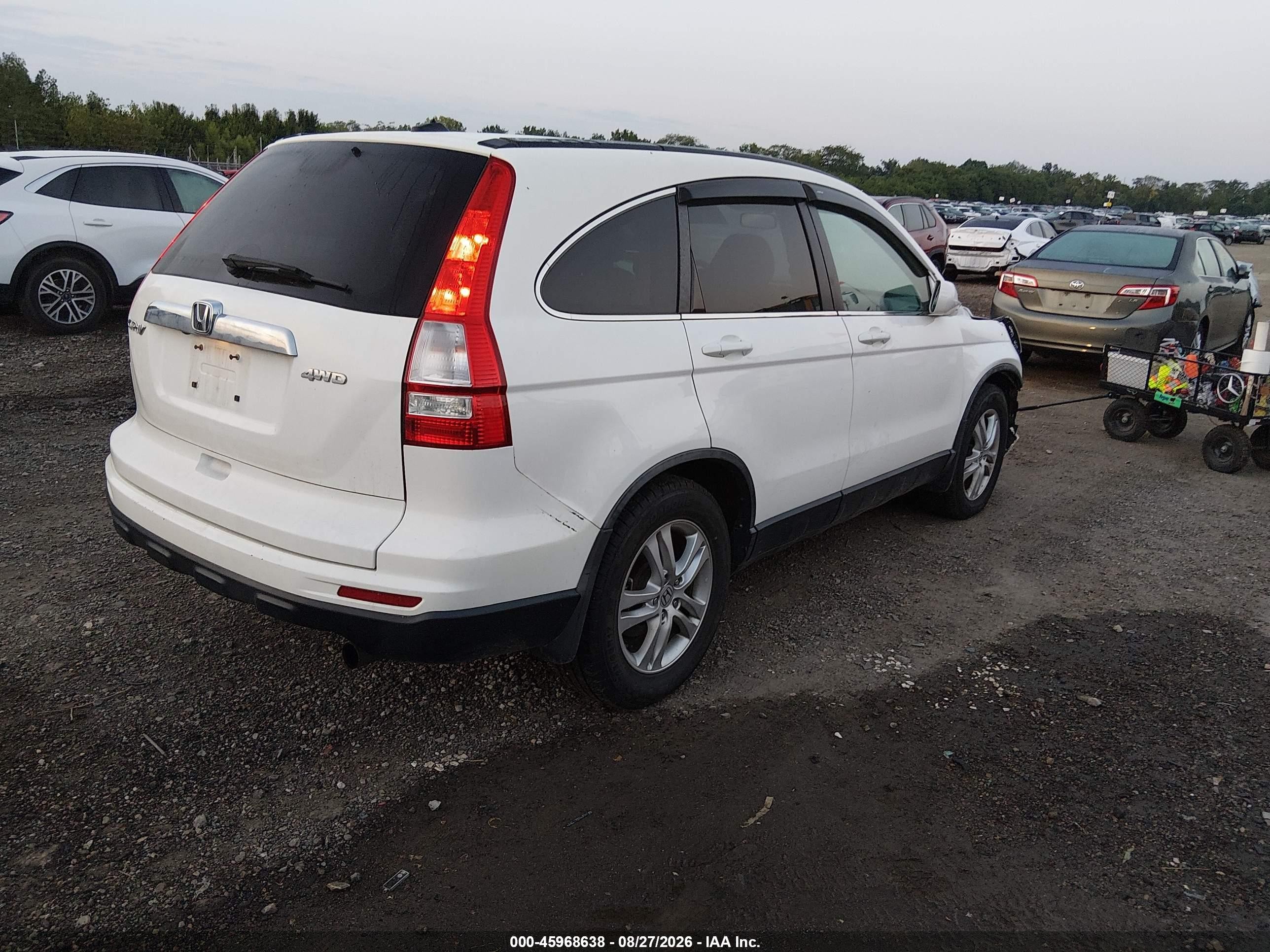 2011 Honda Cr-v Ex-l White vin: 5J6RE4H79BL044818