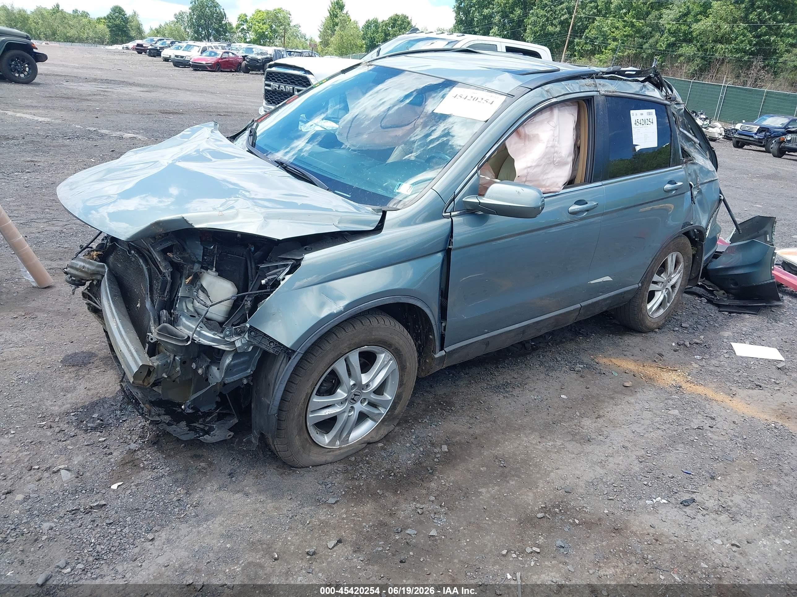 2011 Honda Cr-v Ex-l Green vin: 5J6RE4H79BL065104
