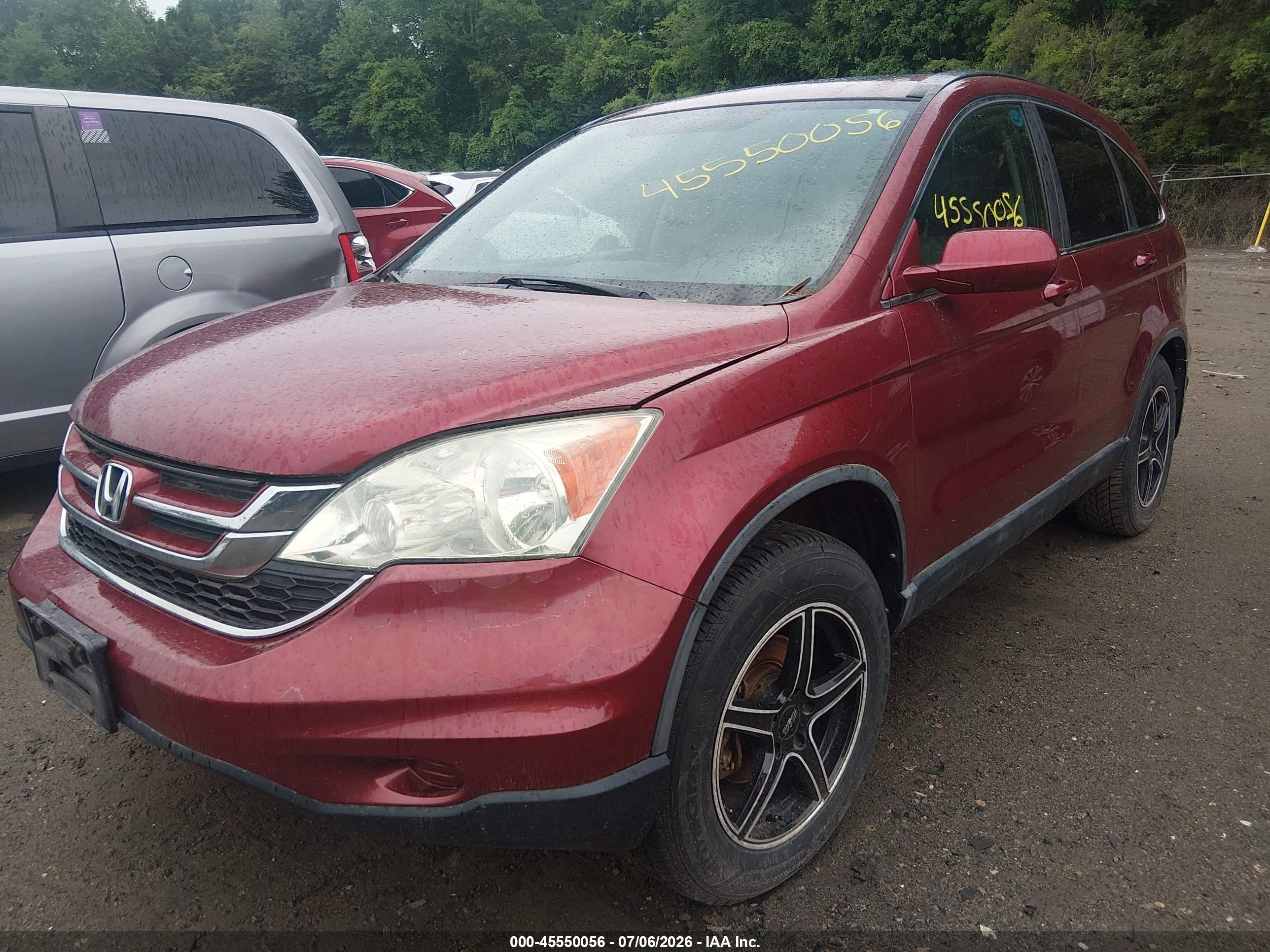 2010 Honda Cr-v Ex-l Burgundy vin: 5J6RE4H7XAL058242