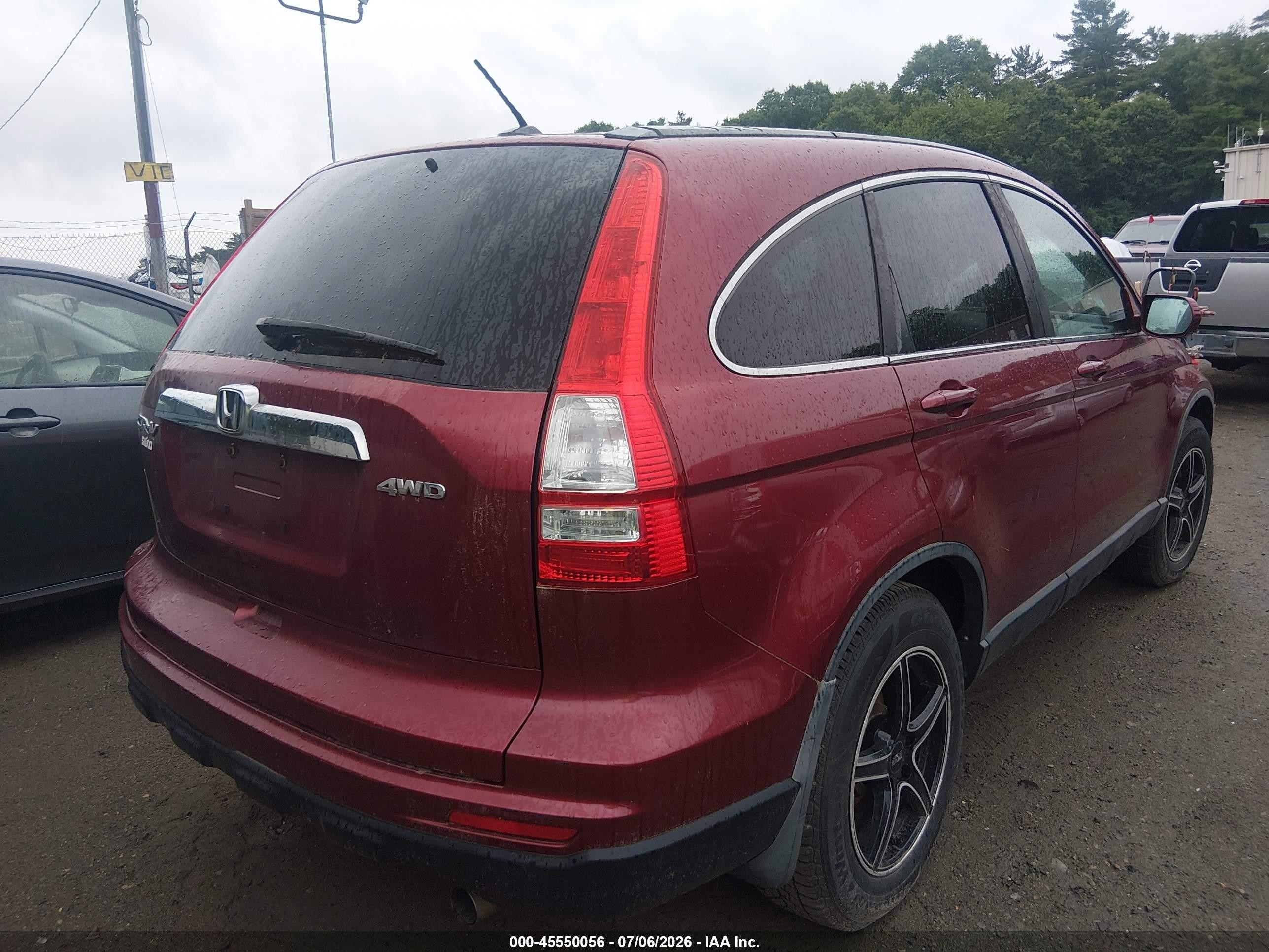 2010 Honda Cr-v Ex-l Burgundy vin: 5J6RE4H7XAL058242