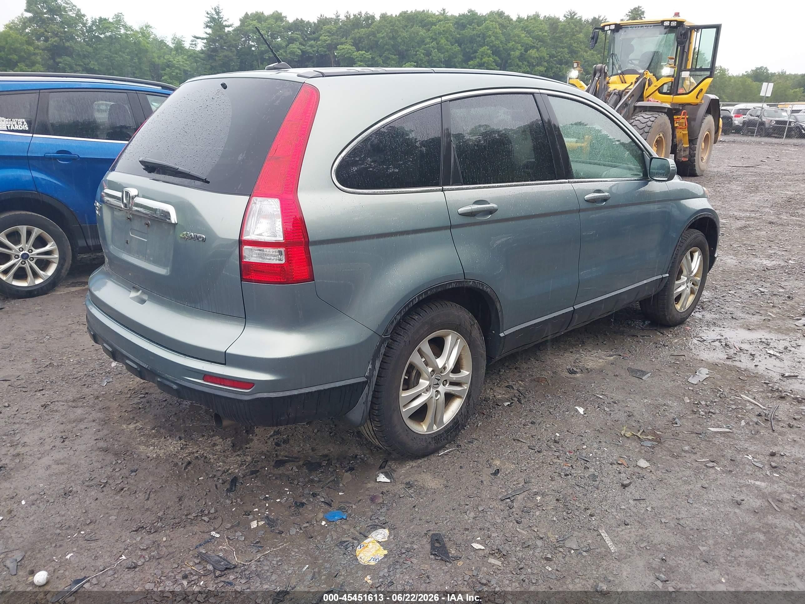 2010 Honda Cr-v Ex-l Teal vin: 5J6RE4H7XAL099597