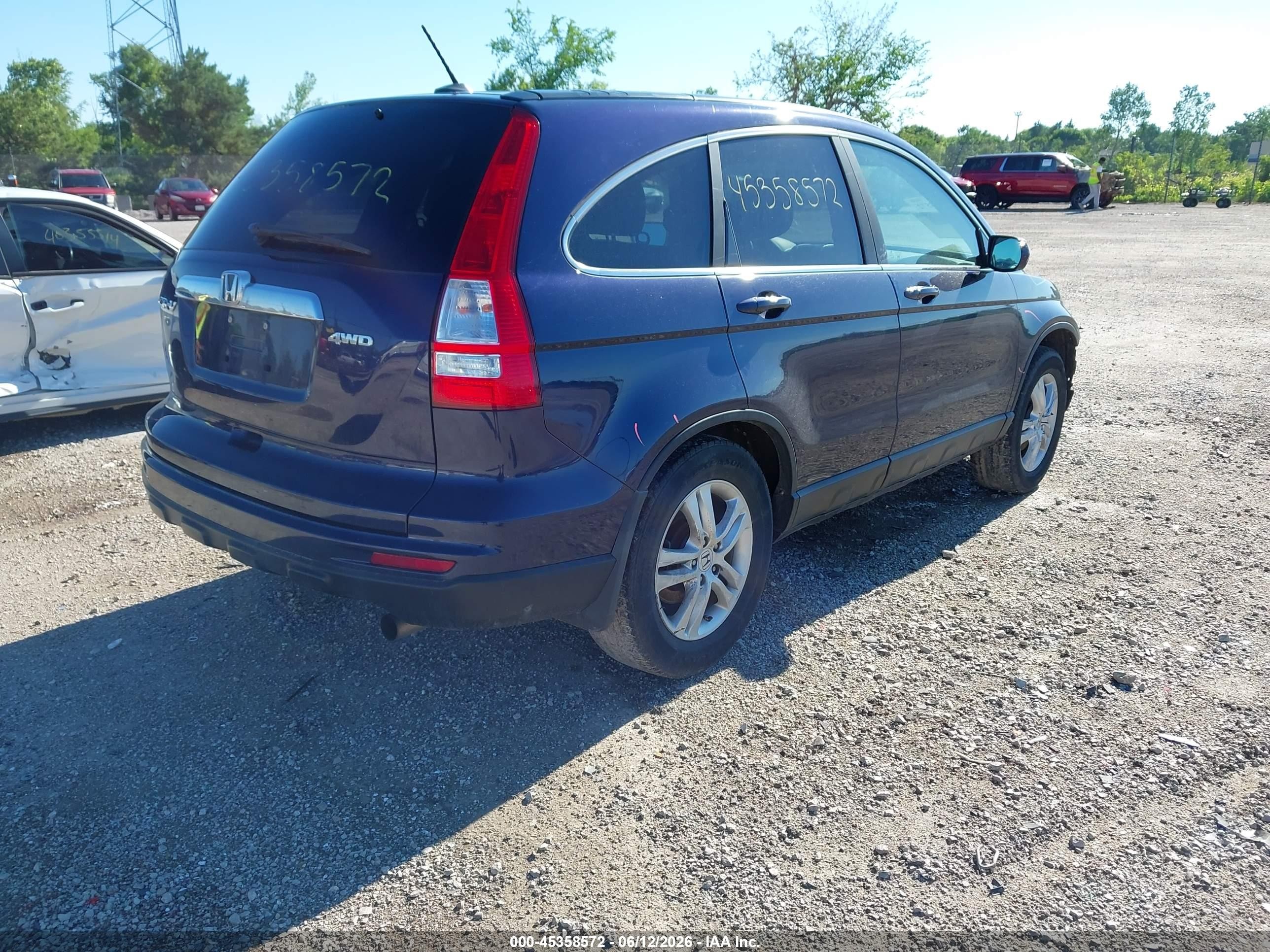 2011 Honda Cr-v Ex-l Blue vin: 5J6RE4H7XBL100412