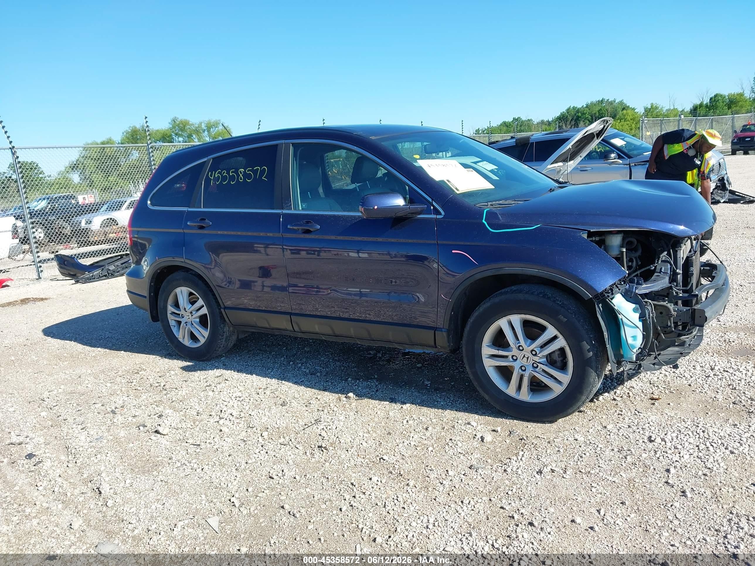 2011 Honda Cr-v Ex-l Blue vin: 5J6RE4H7XBL100412