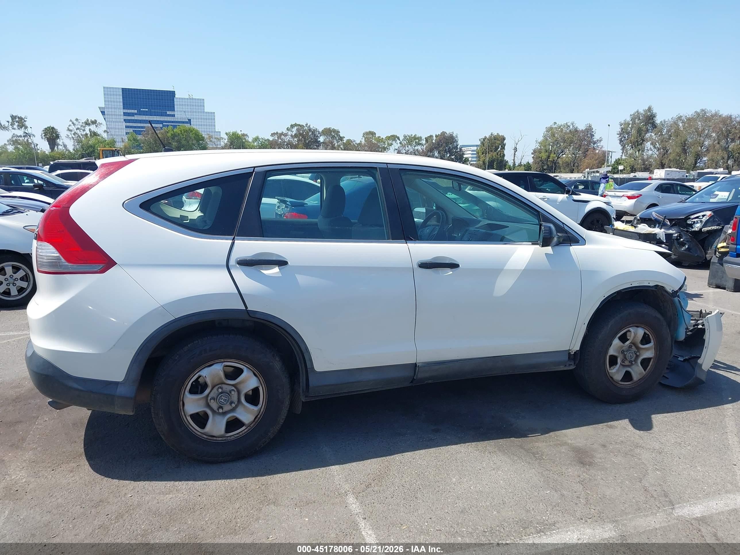 2013 Honda Cr-v Lx White vin: 5J6RM3H30DL005709
