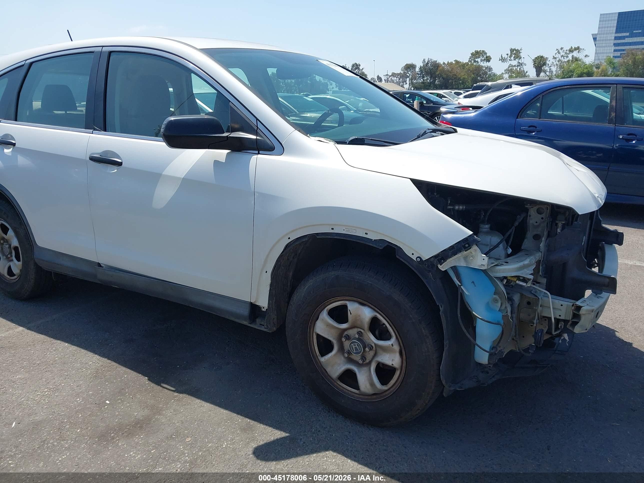 2013 Honda Cr-v Lx White vin: 5J6RM3H30DL005709