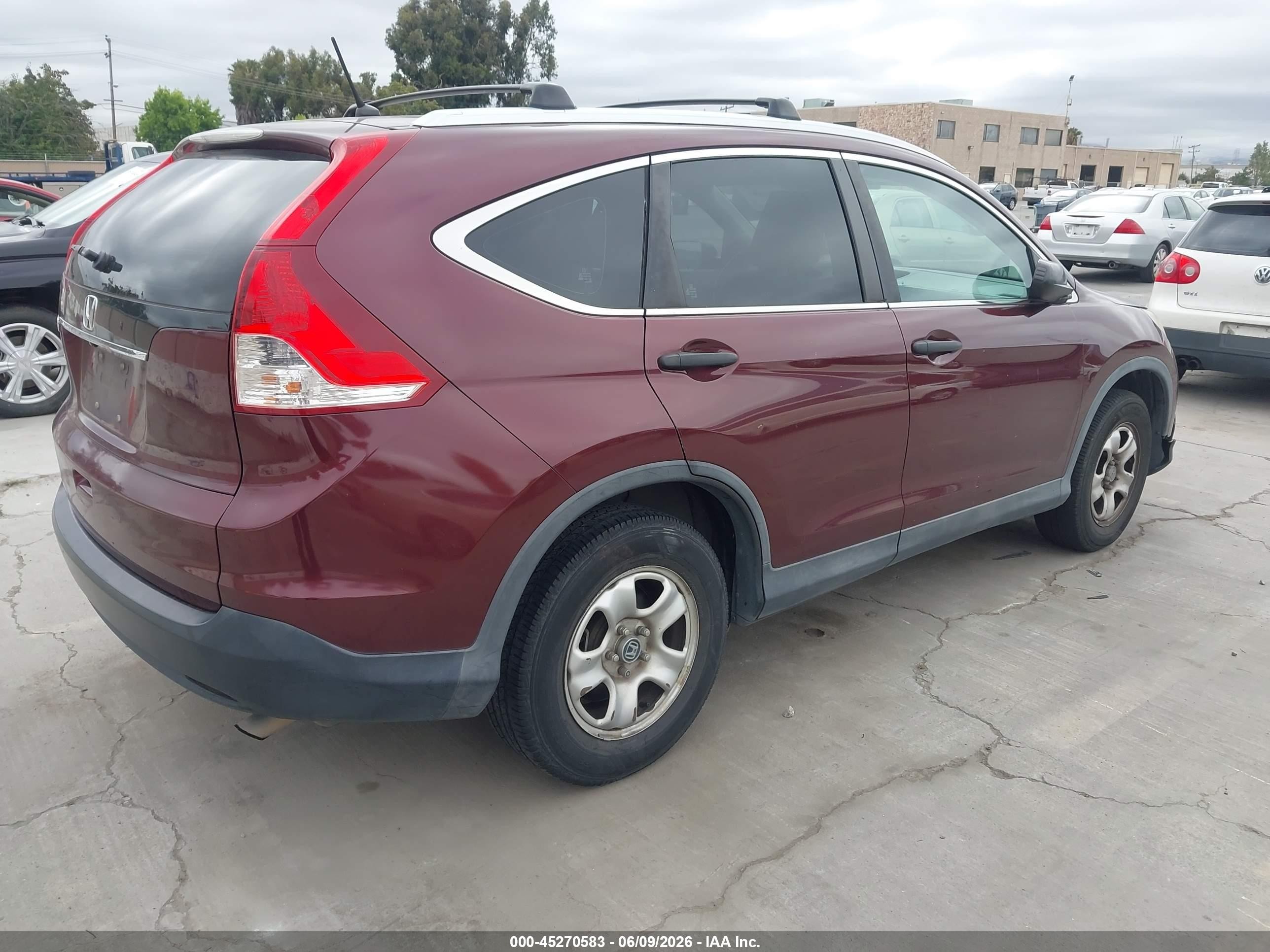 2014 Honda Cr-v Lx Maroon vin: 5J6RM3H30EL008529