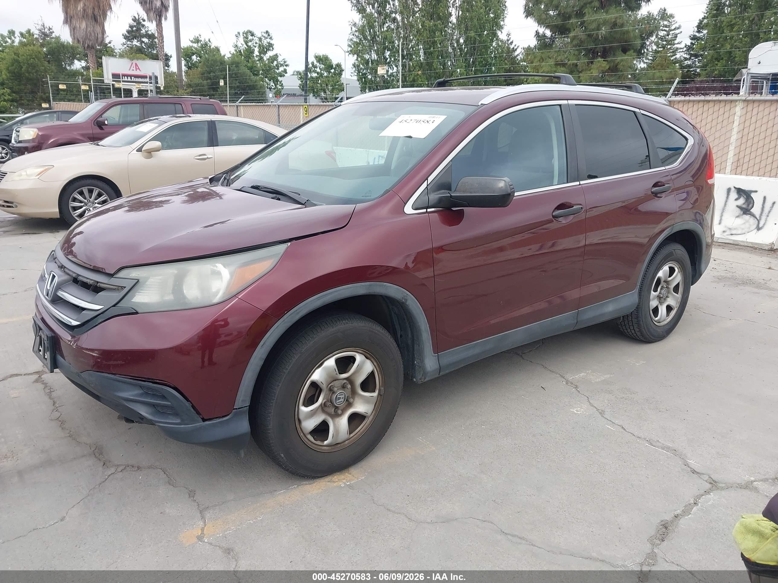2014 Honda Cr-v Lx Maroon vin: 5J6RM3H30EL008529