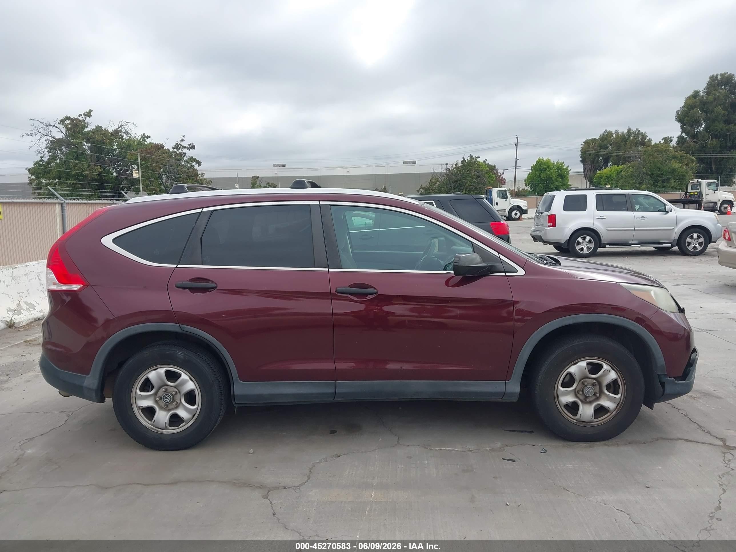 2014 Honda Cr-v Lx Maroon vin: 5J6RM3H30EL008529