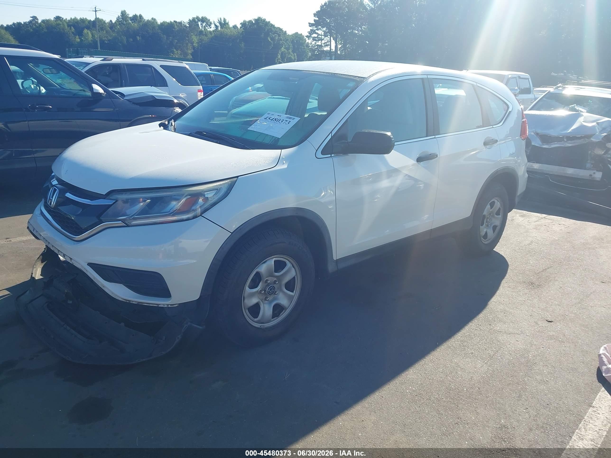 2015 Honda Cr-v Lx White vin: 5J6RM3H30FL027714
