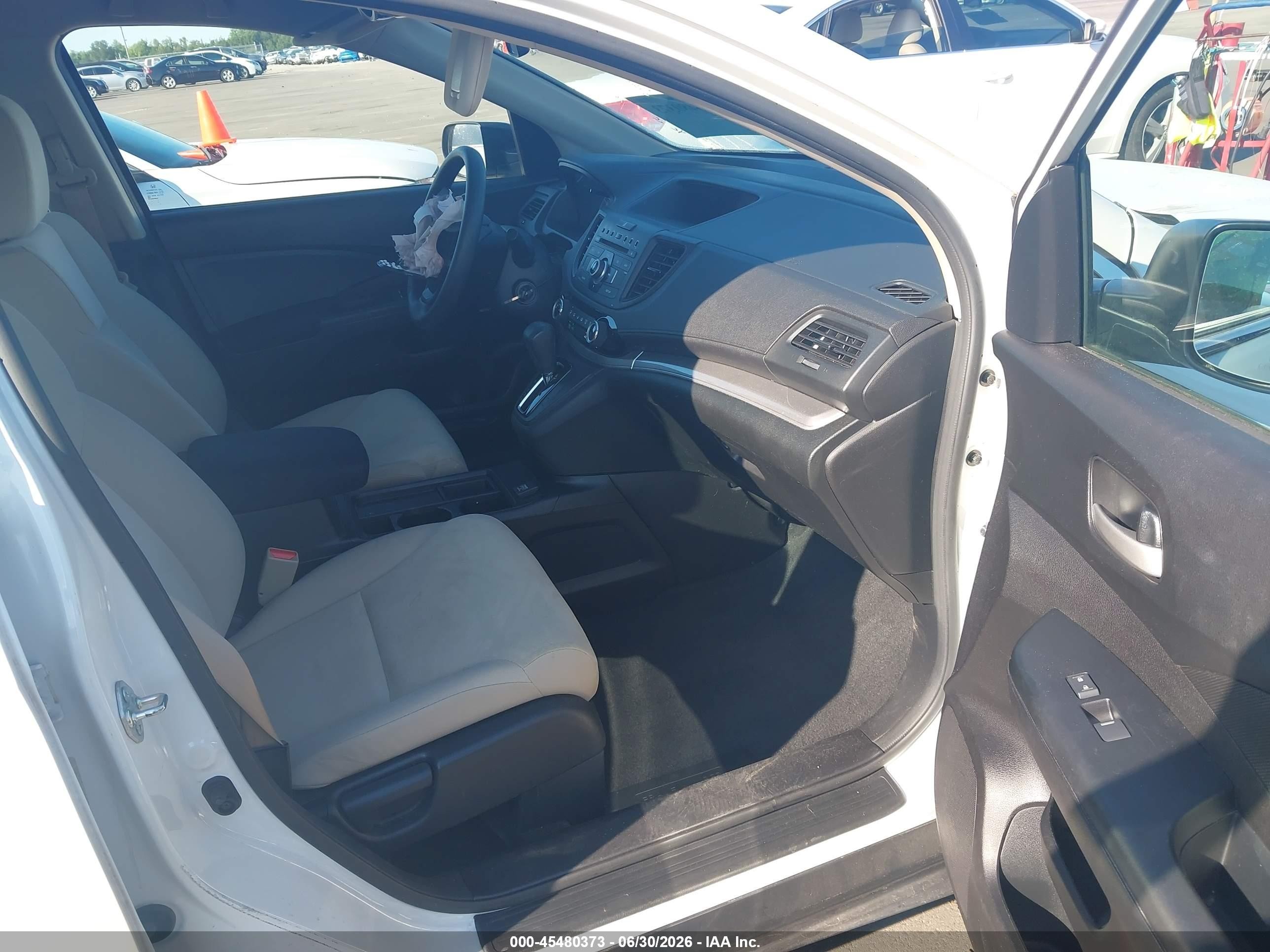 2015 Honda Cr-v Lx White vin: 5J6RM3H30FL027714