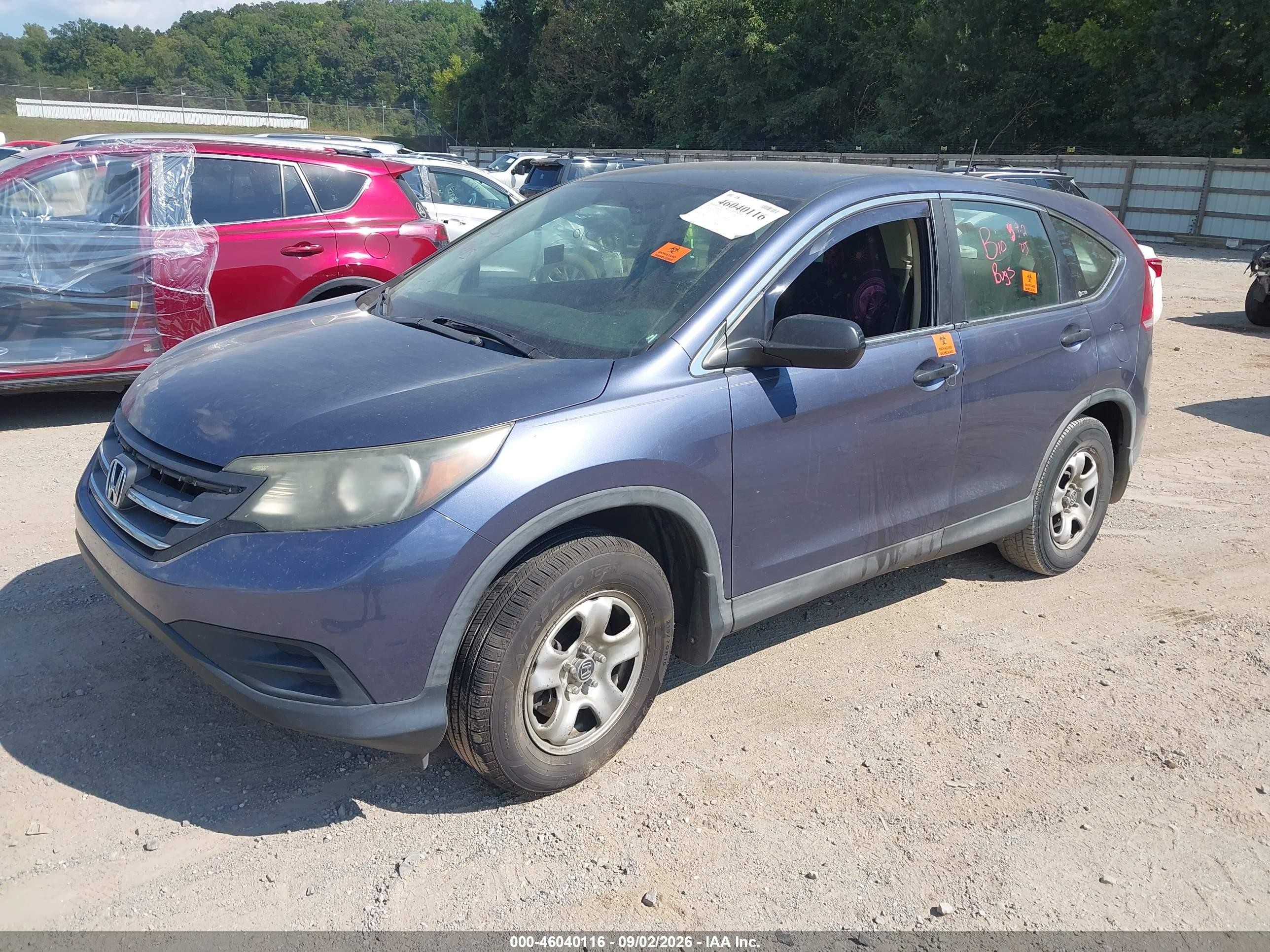 2012 Honda Cr-v Lx Blue vin: 5J6RM3H31CL020993
