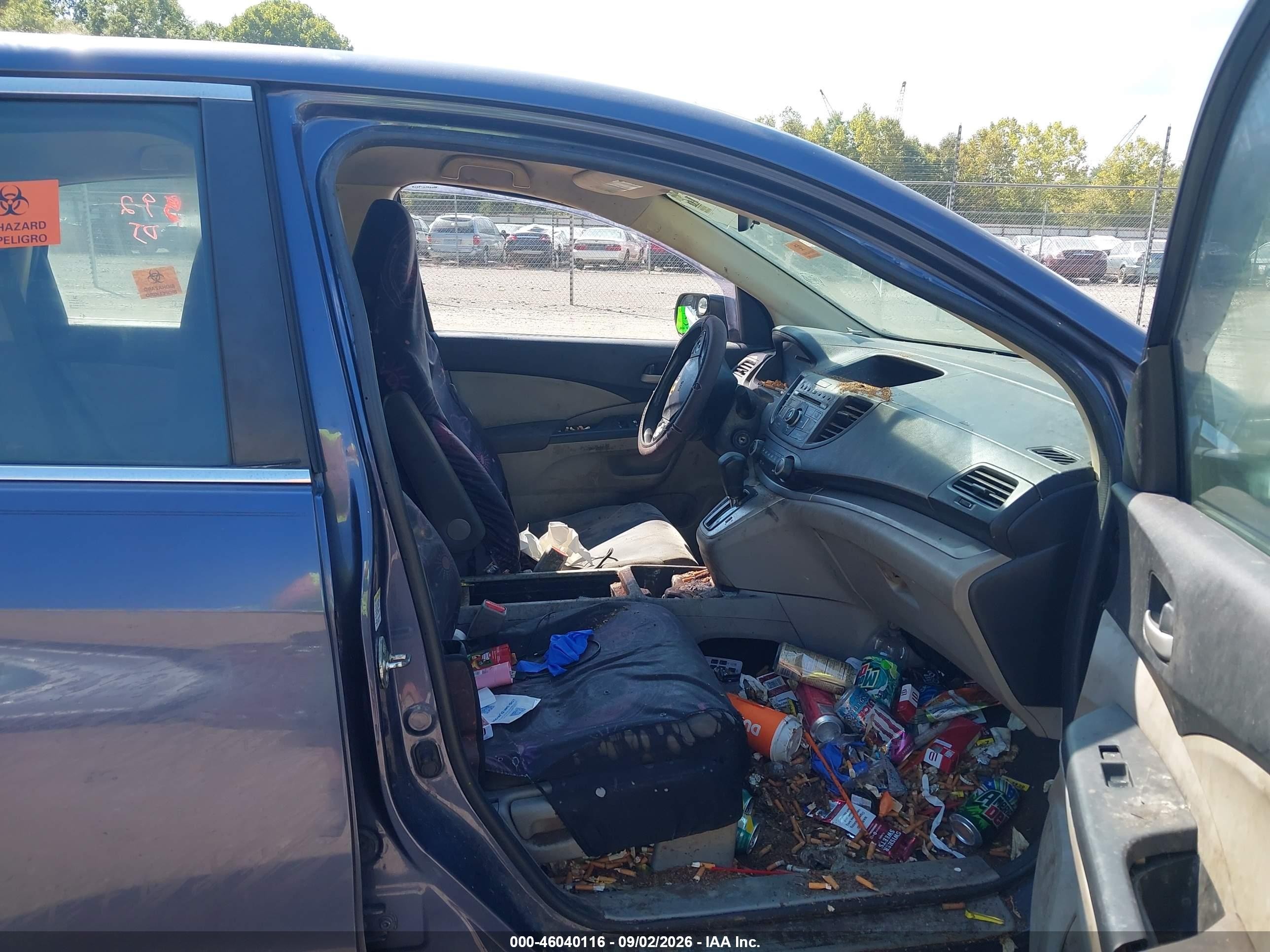 2012 Honda Cr-v Lx Blue vin: 5J6RM3H31CL020993