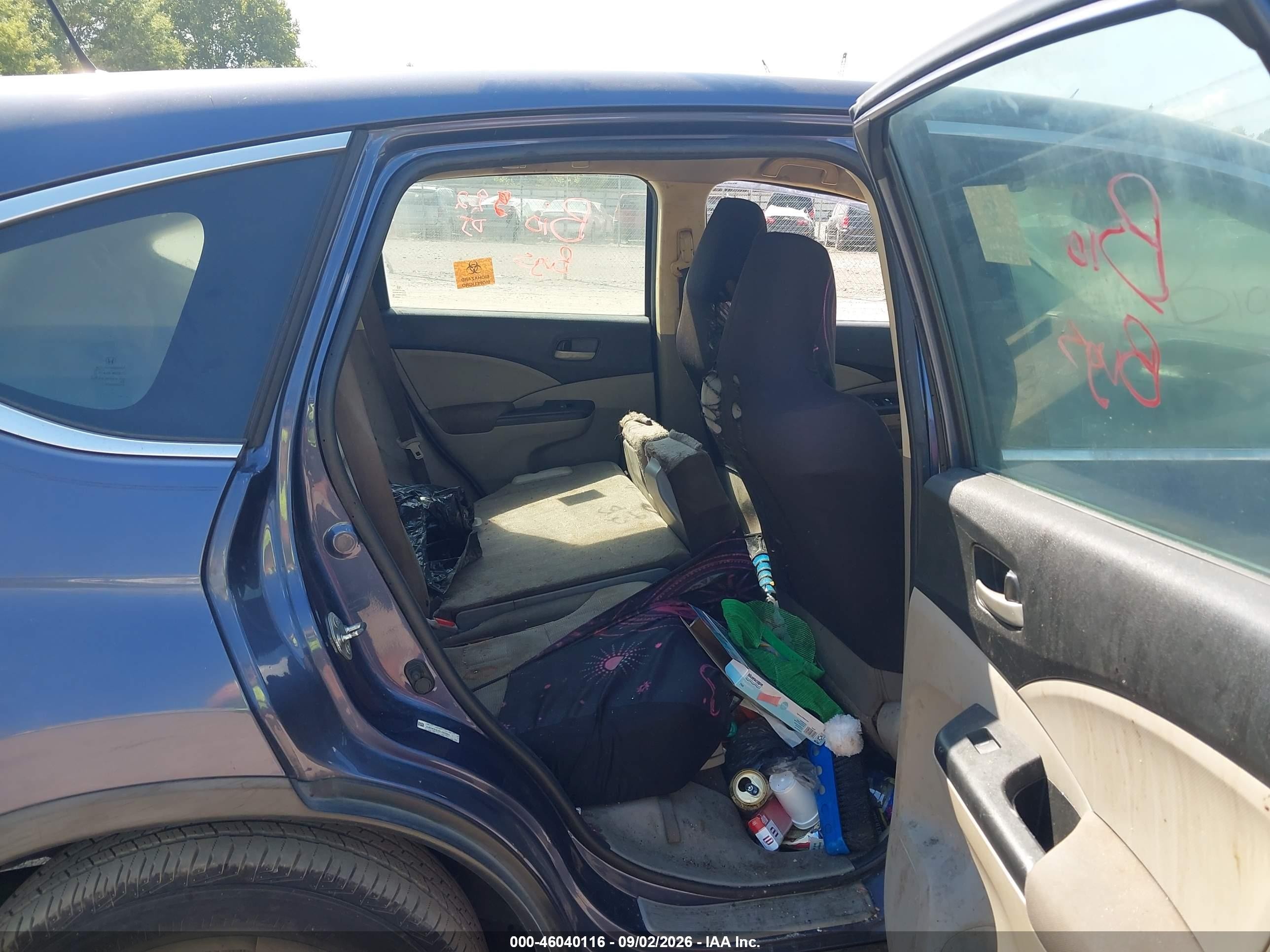 2012 Honda Cr-v Lx Blue vin: 5J6RM3H31CL020993