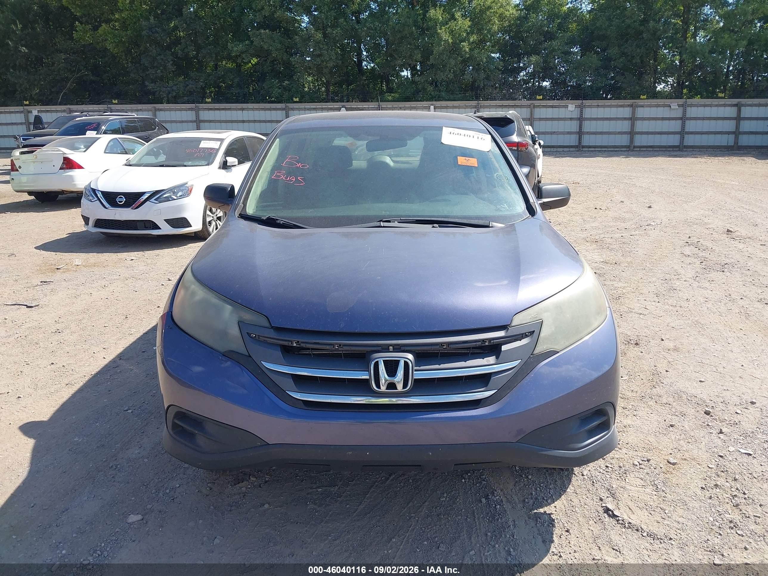 2012 Honda Cr-v Lx Blue vin: 5J6RM3H31CL020993