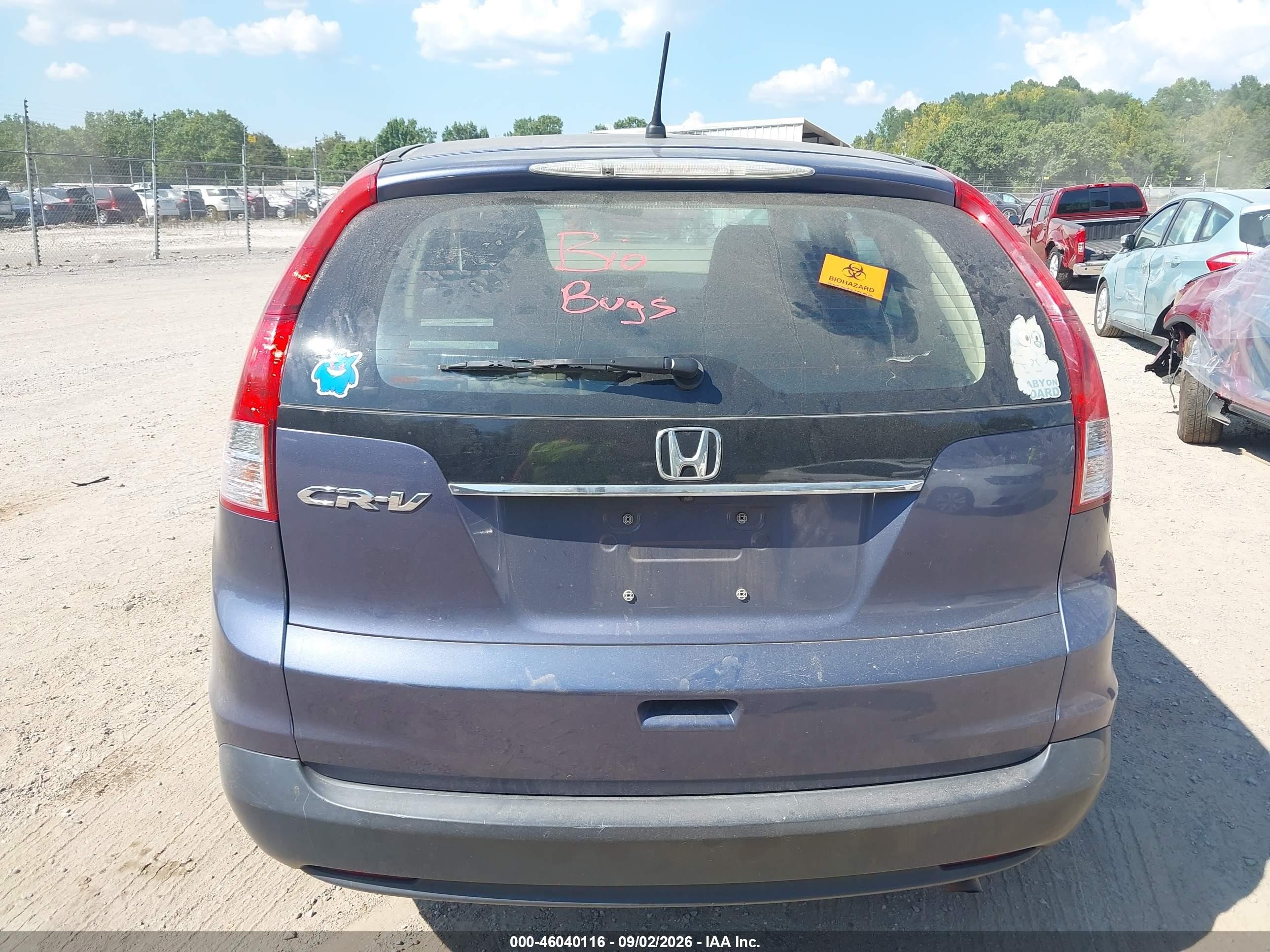 2012 Honda Cr-v Lx Blue vin: 5J6RM3H31CL020993