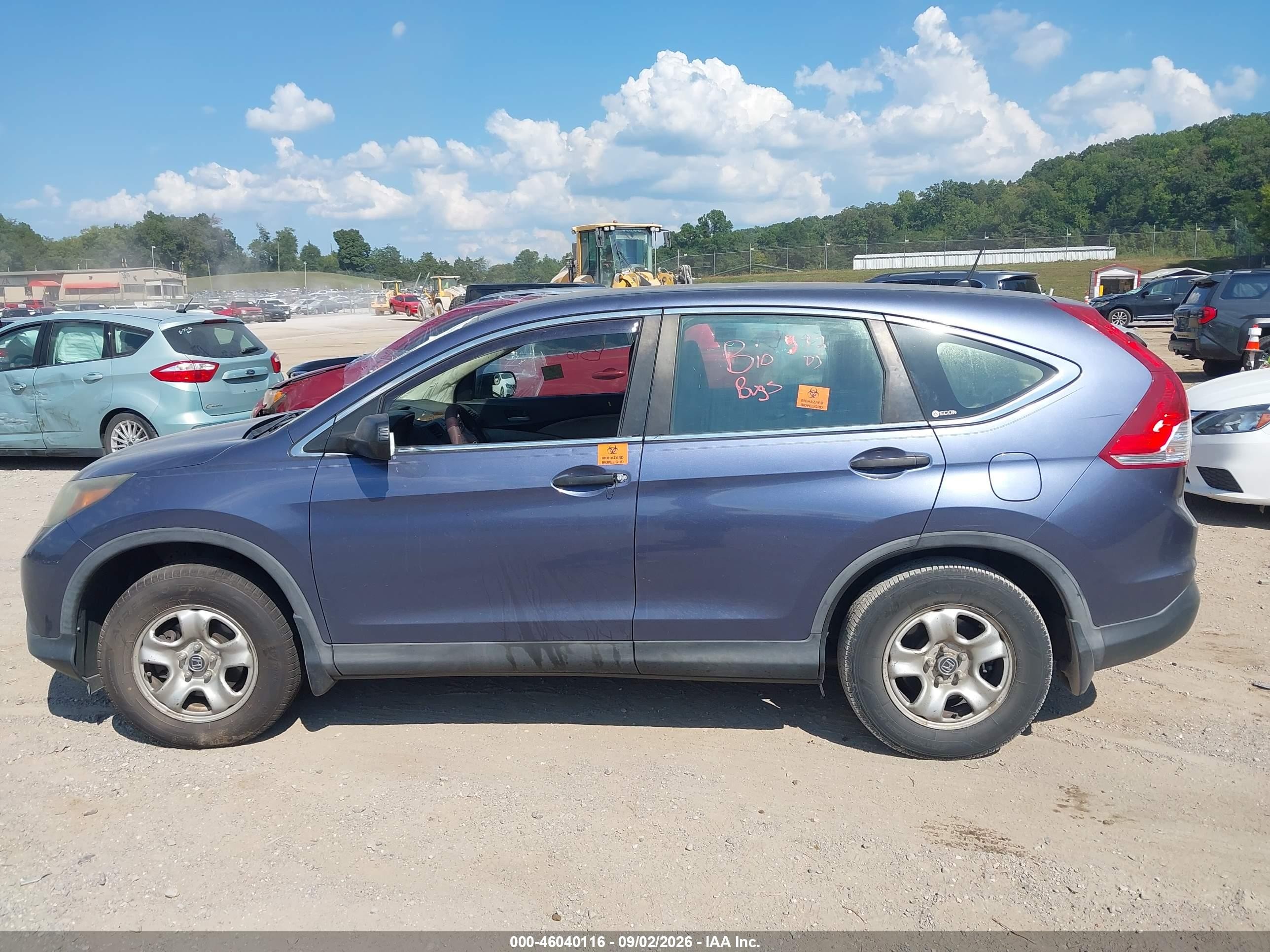 2012 Honda Cr-v Lx Blue vin: 5J6RM3H31CL020993