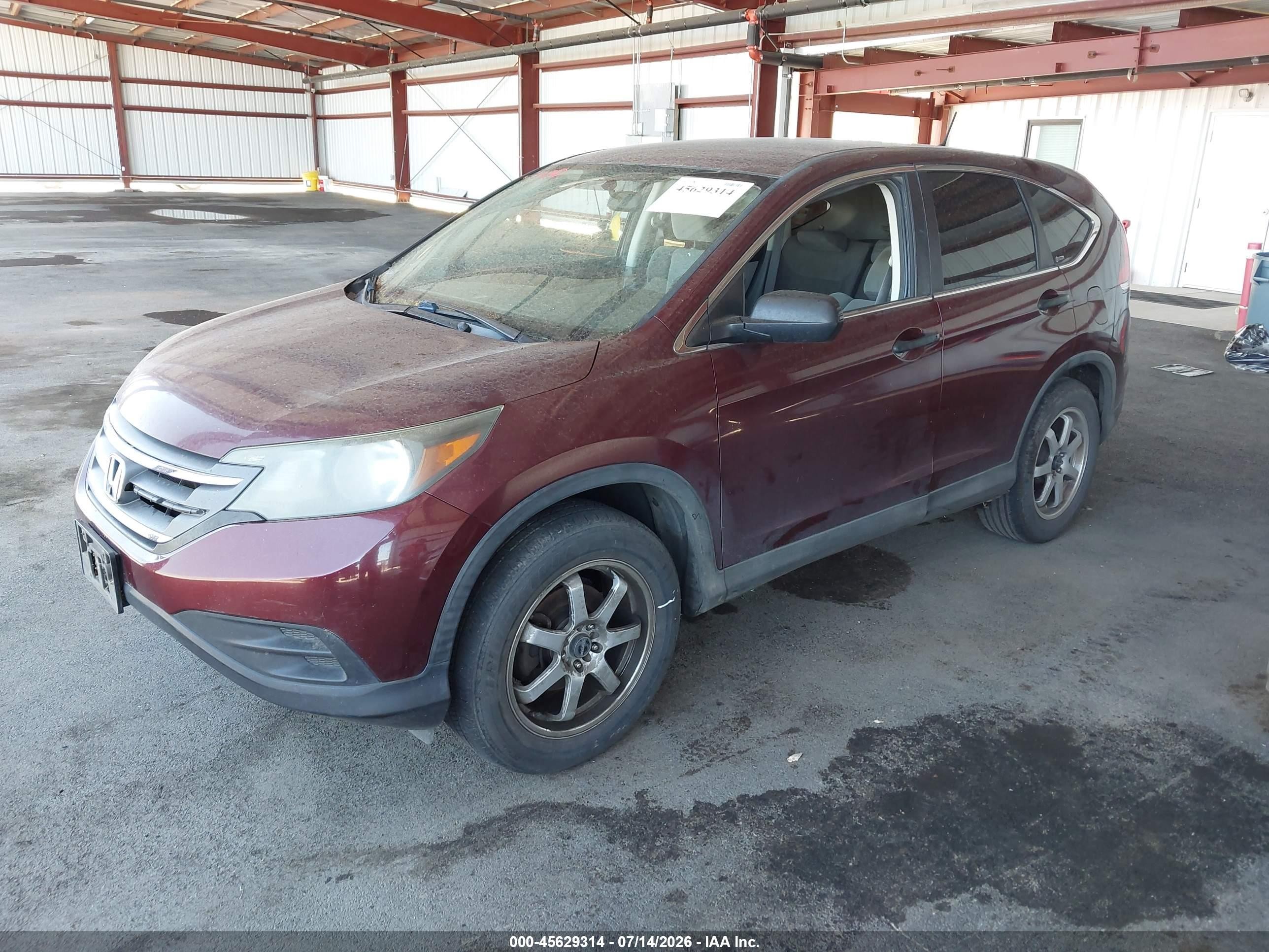 2012 Honda Cr-v Lx Бордовый vin: 5J6RM3H31CL045134