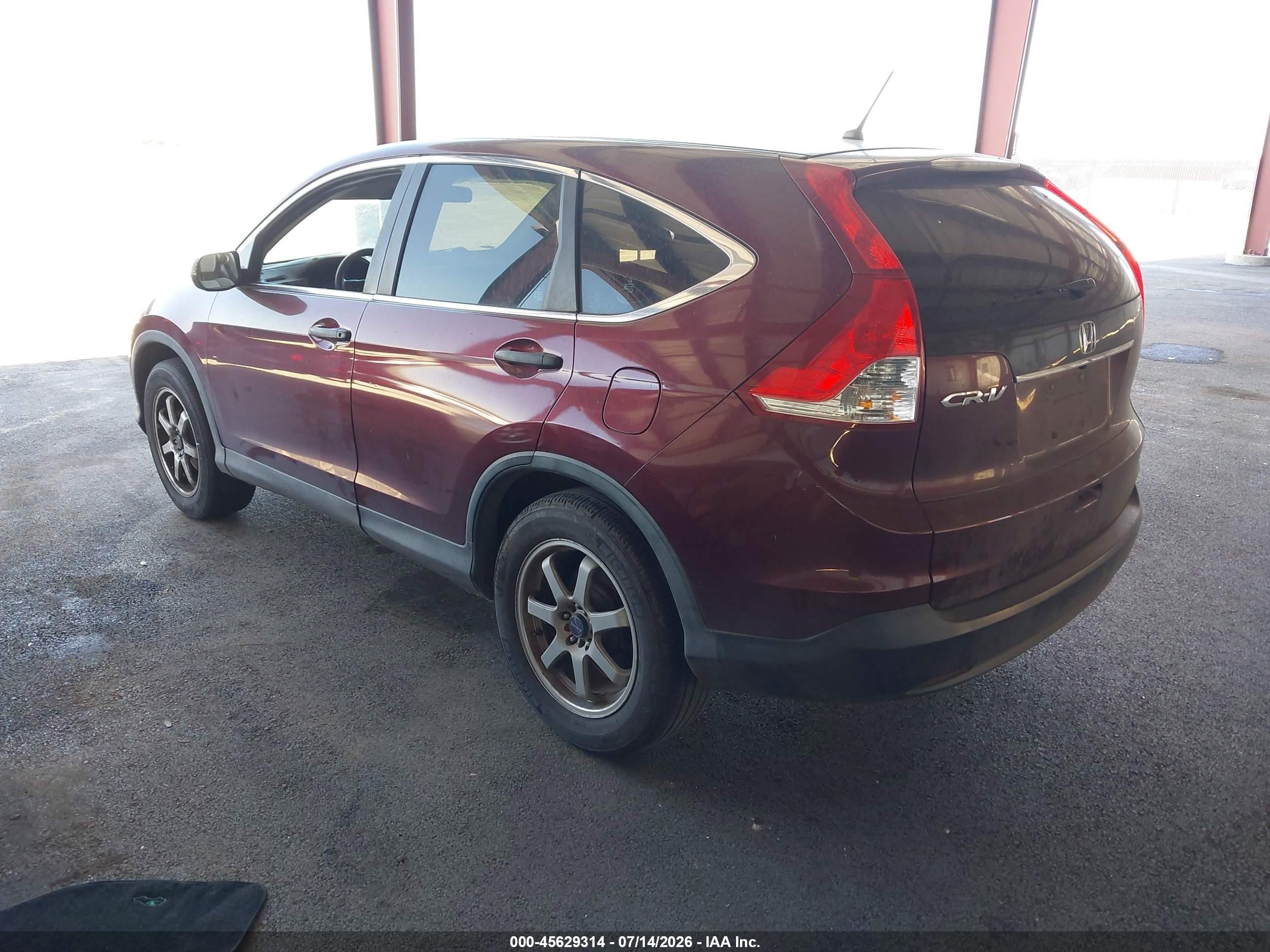 2012 Honda Cr-v Lx Бордовый vin: 5J6RM3H31CL045134