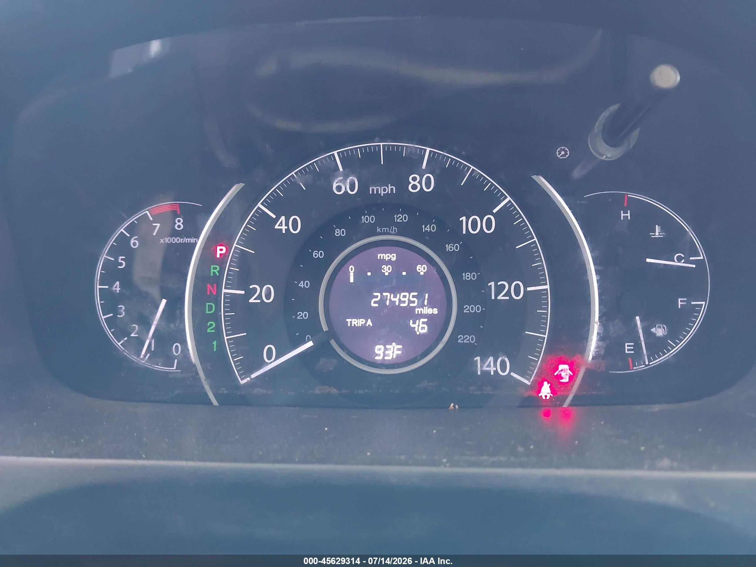 2012 Honda Cr-v Lx Бордовый vin: 5J6RM3H31CL045134