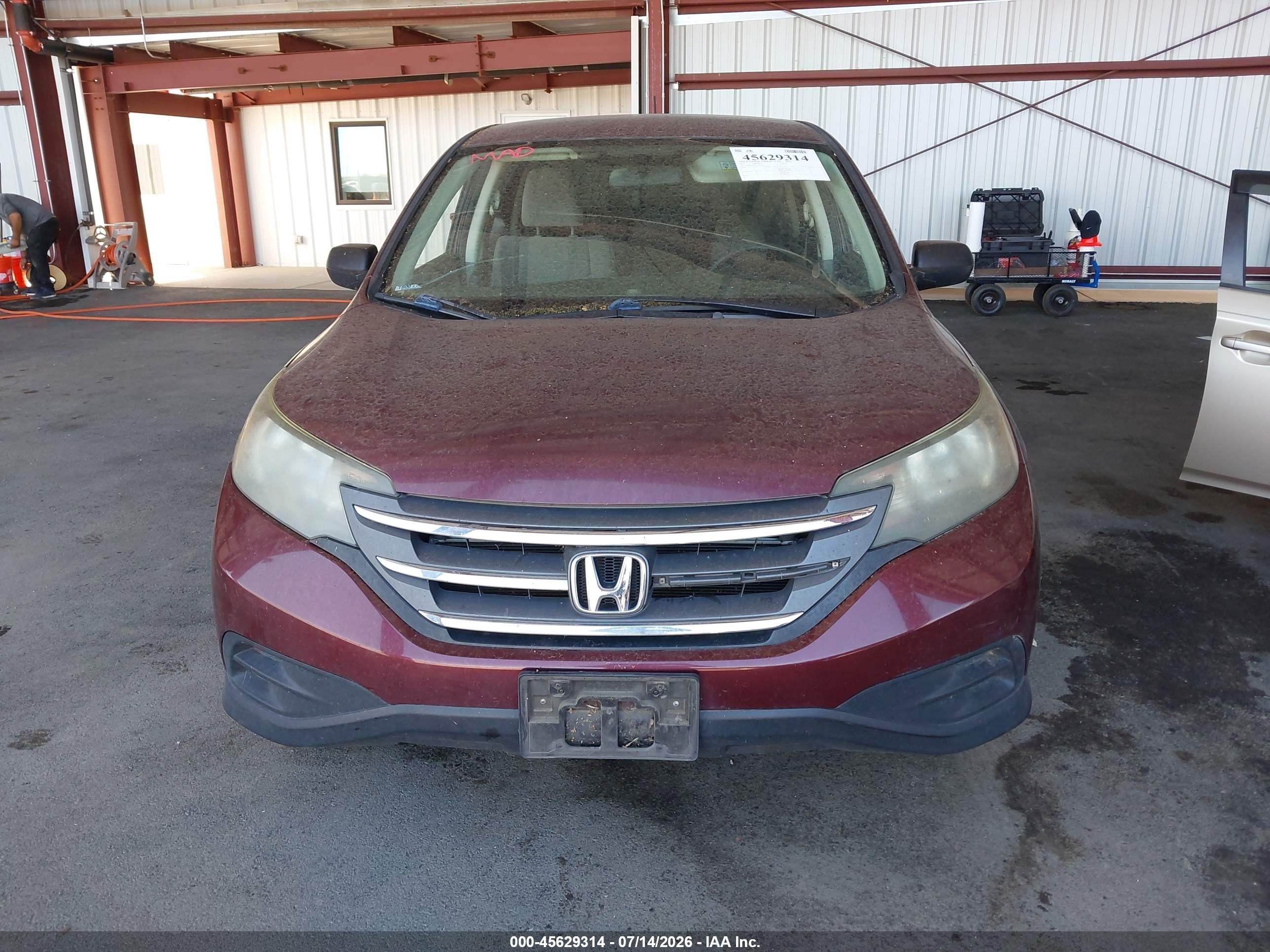 2012 Honda Cr-v Lx Бордовый vin: 5J6RM3H31CL045134