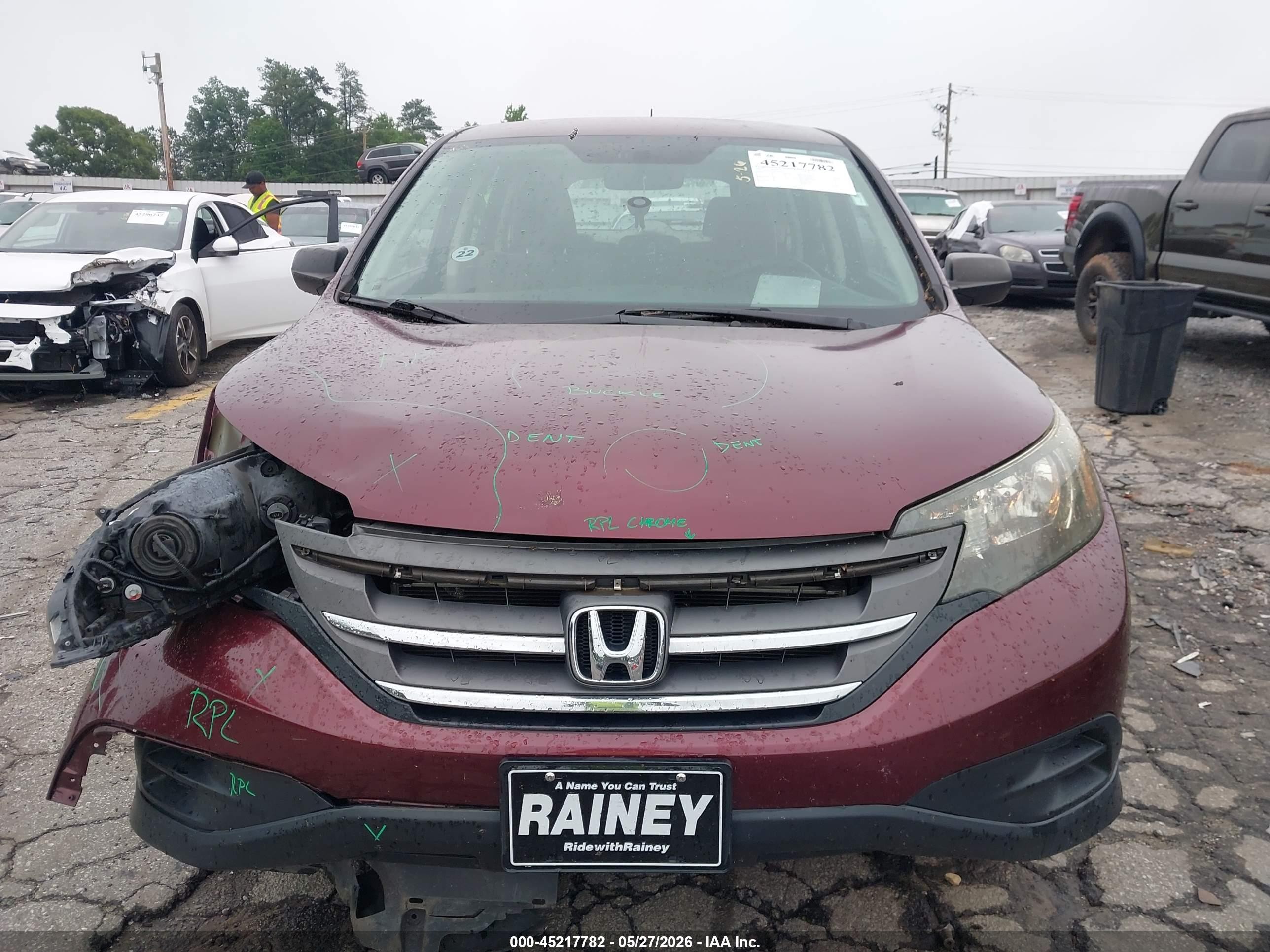 2013 Honda Cr-v Lx Maroon vin: 5J6RM3H31DL012197