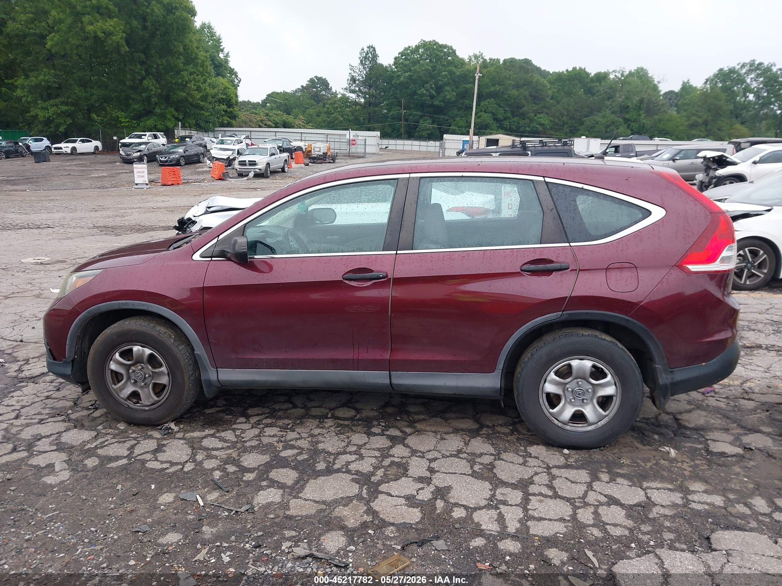2013 Honda Cr-v Lx Maroon vin: 5J6RM3H31DL012197