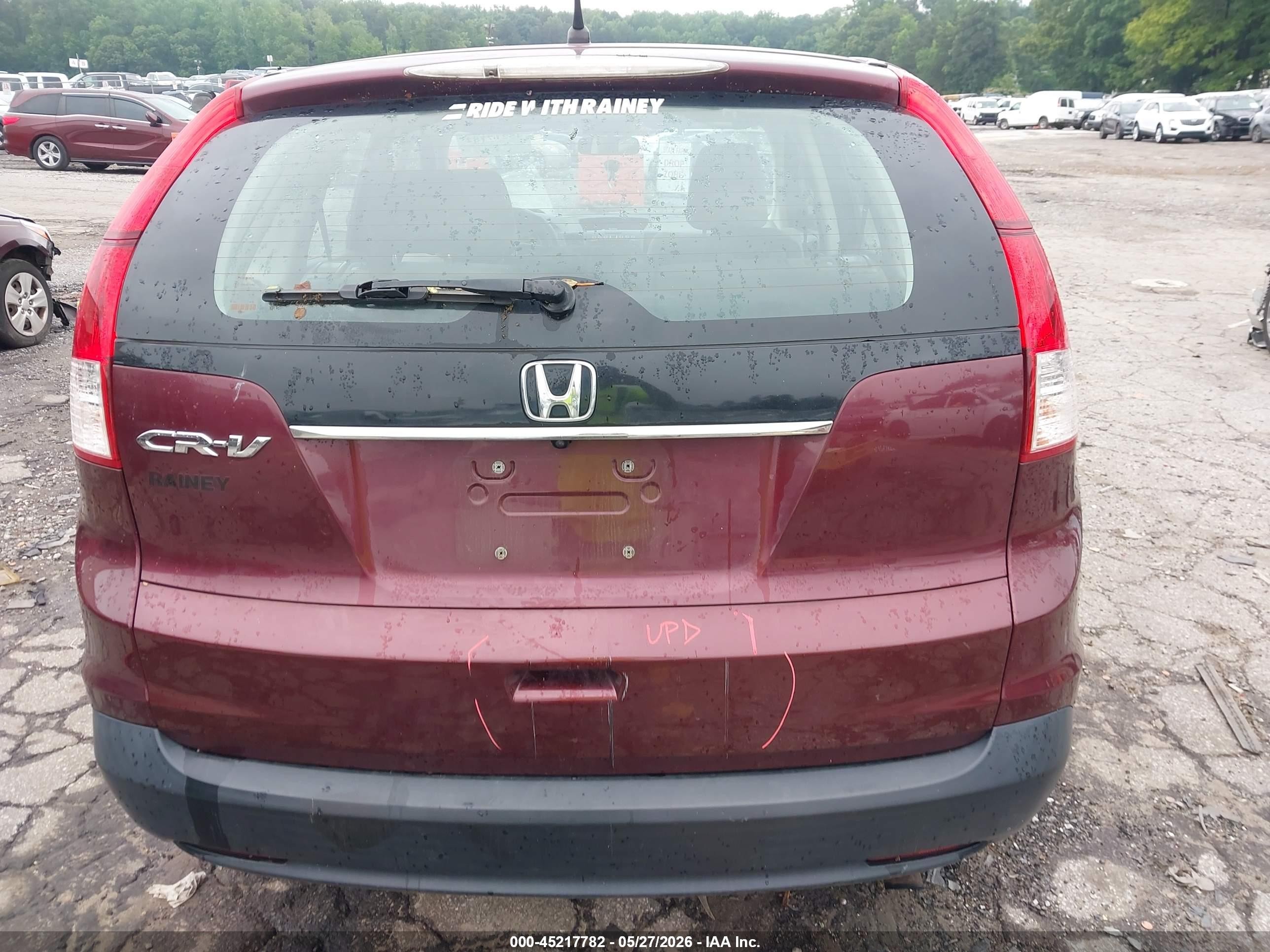 2013 Honda Cr-v Lx Maroon vin: 5J6RM3H31DL012197