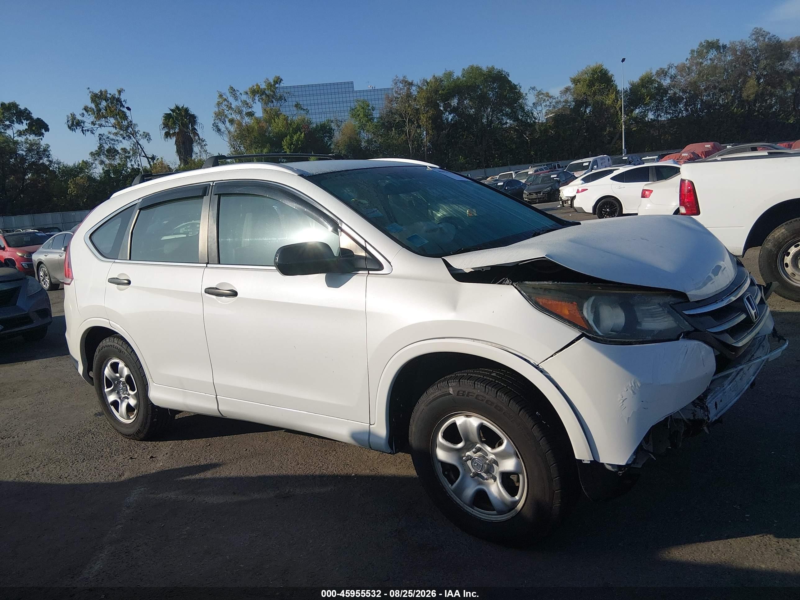 2014 Honda Cr-v Lx White vin: 5J6RM3H31EL011231