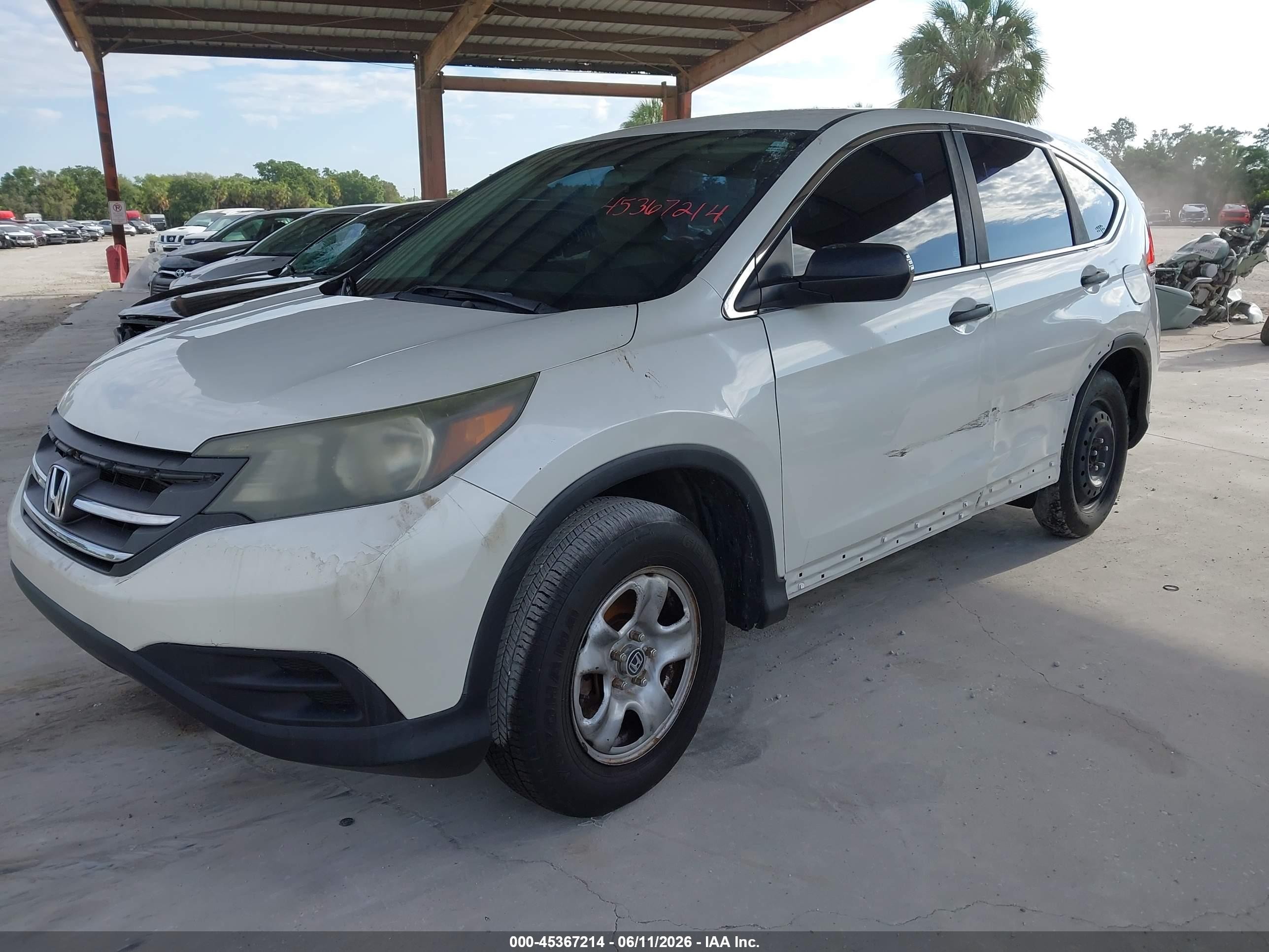 2014 Honda Cr-v Lx White vin: 5J6RM3H31EL013867