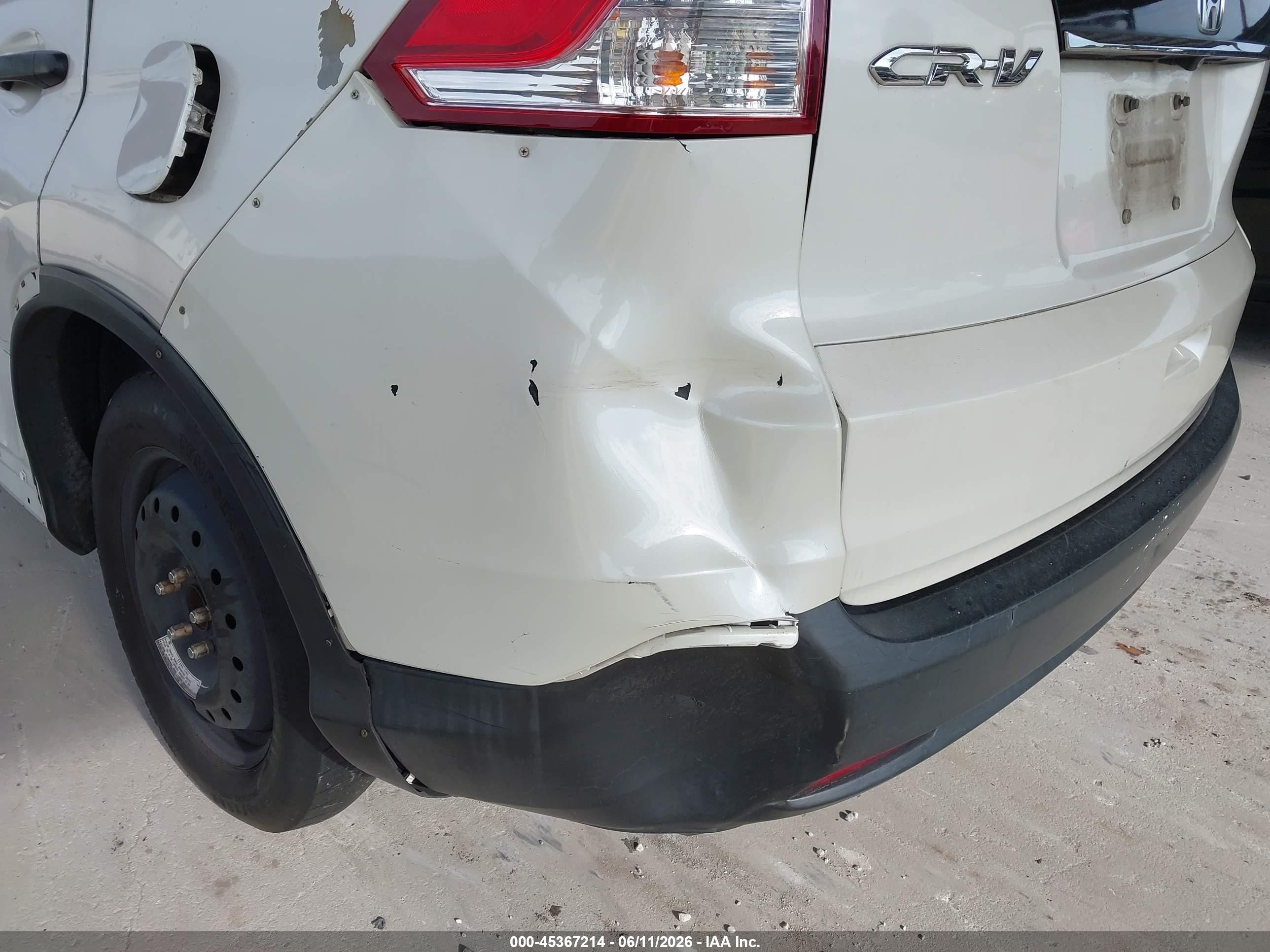 2014 Honda Cr-v Lx White vin: 5J6RM3H31EL013867