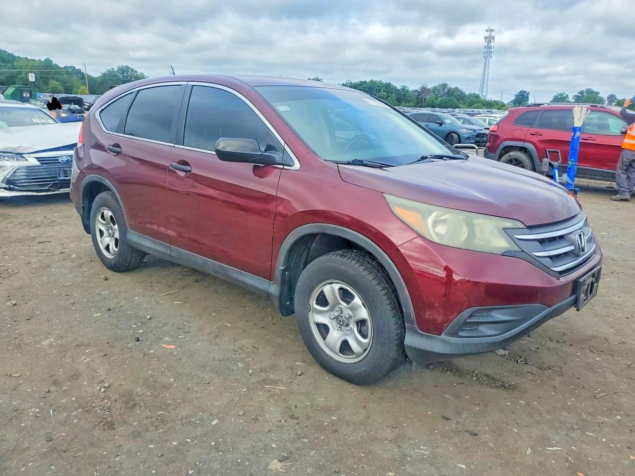 2014 Honda Cr-v Lx Burgundy vin: 5J6RM3H31EL015442